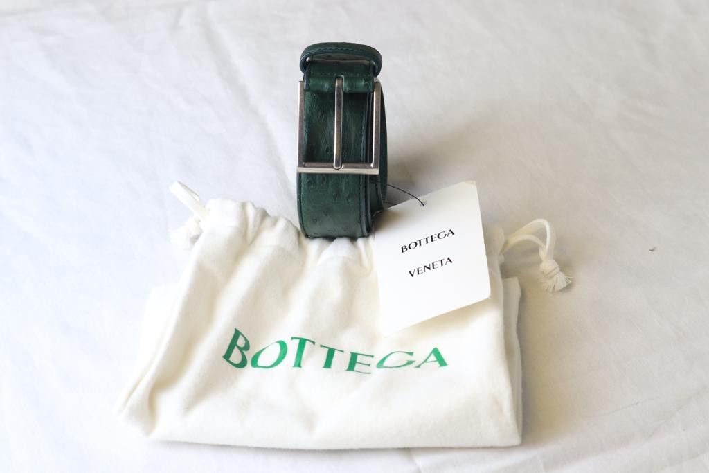 Bottega Veneta o1rshd Ostrich Leather Belt in Pine Green Size ONE SIZE - 7 Thumbnail