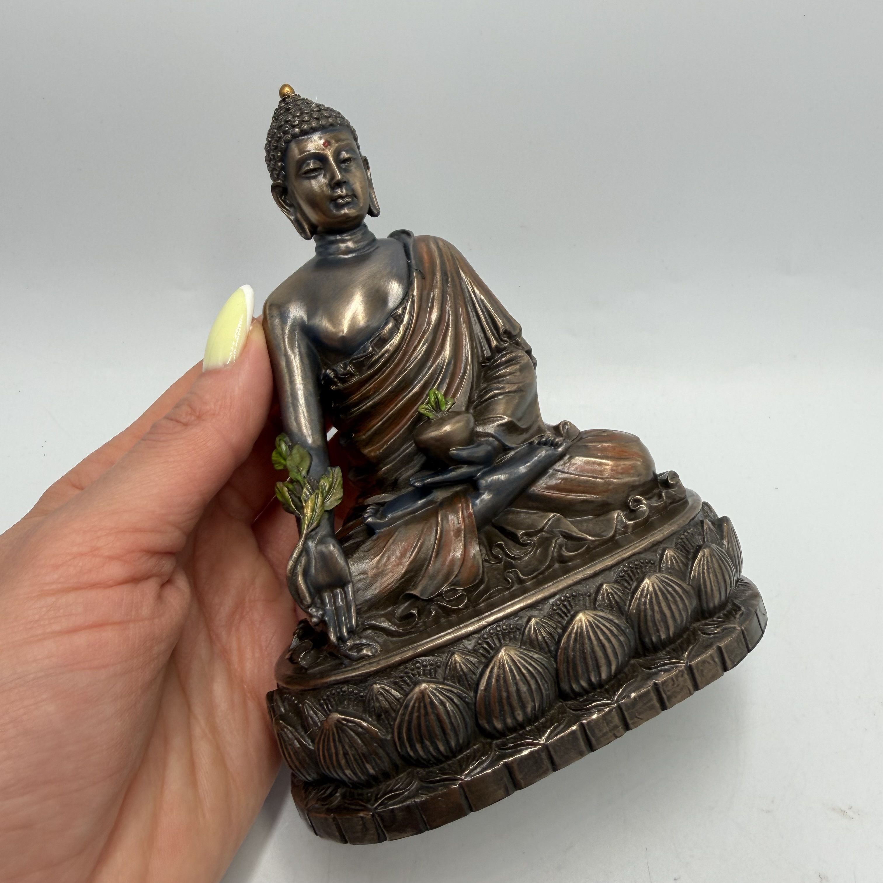 Vintage Buddha Statue Bronze Finish Polystone Meditation Figurine Size ONE SIZE - 5 Thumbnail