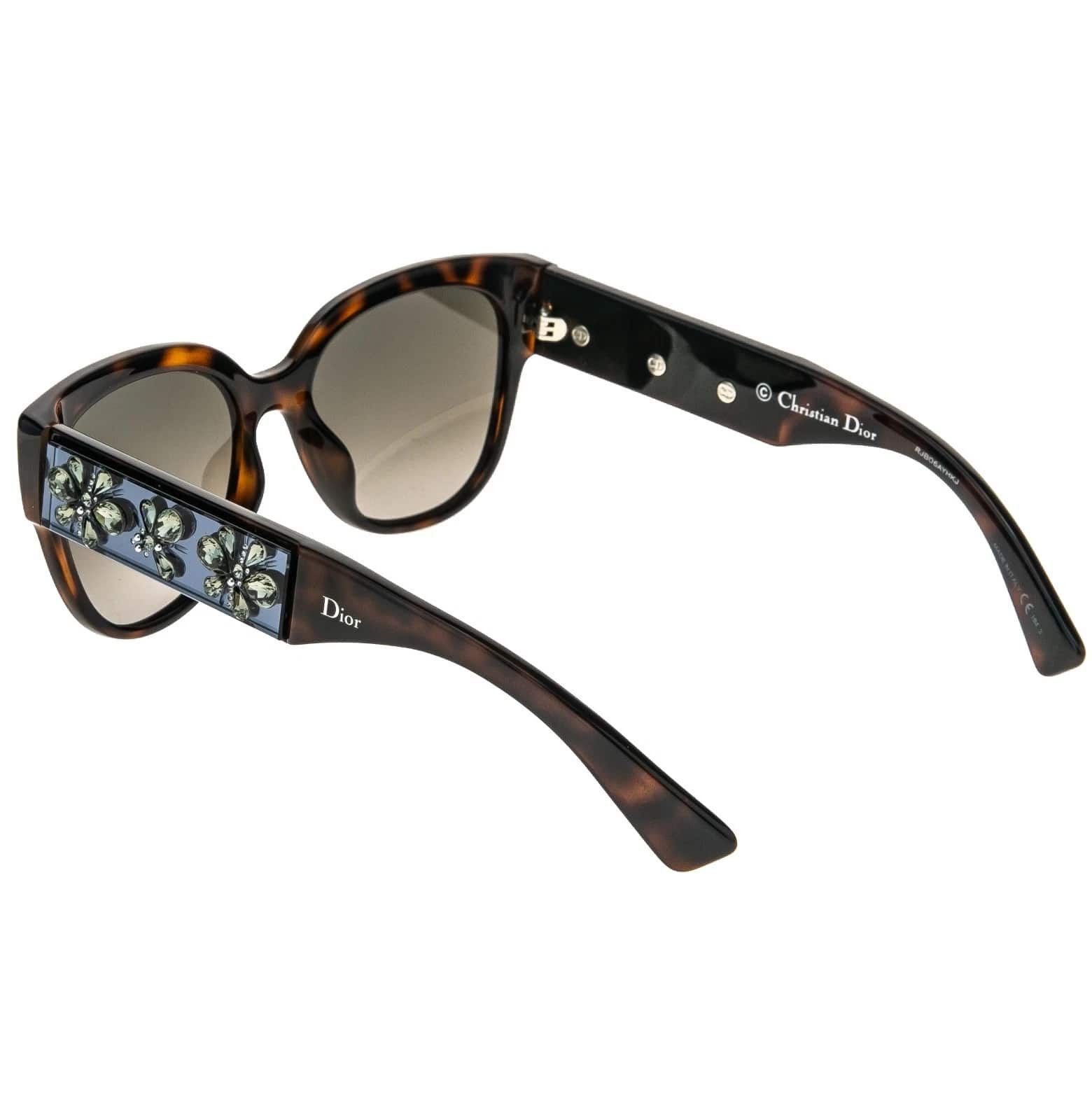 Christian Dior Monsieur CHRISTIAN DIOR MERCURIAL Brown Havana Crystal Sunglasses Size ONE SIZE - 9 Thumbnail