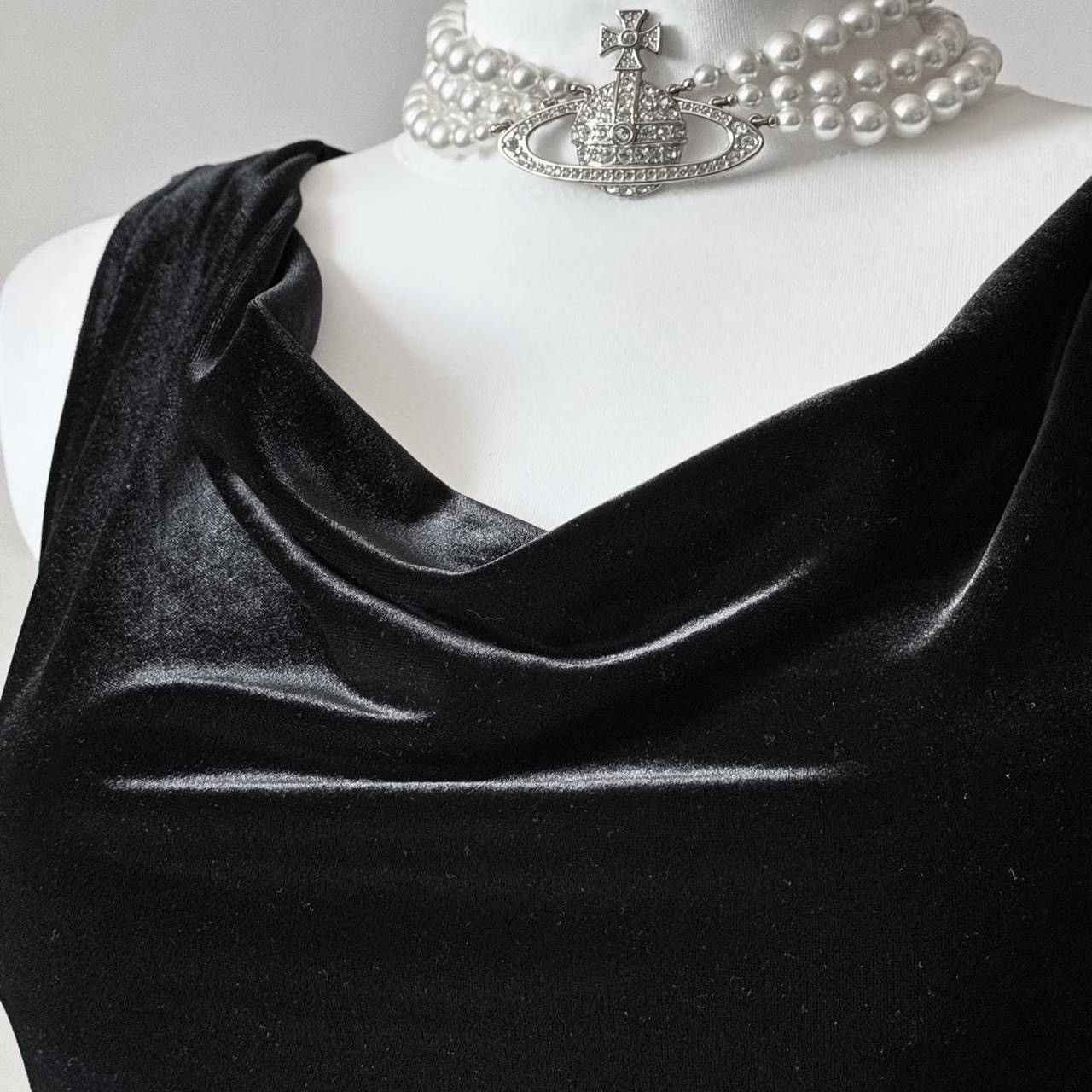Vintage Iconic black velvet drapes dress Size S / US 4 / IT 40 - 3 Thumbnail