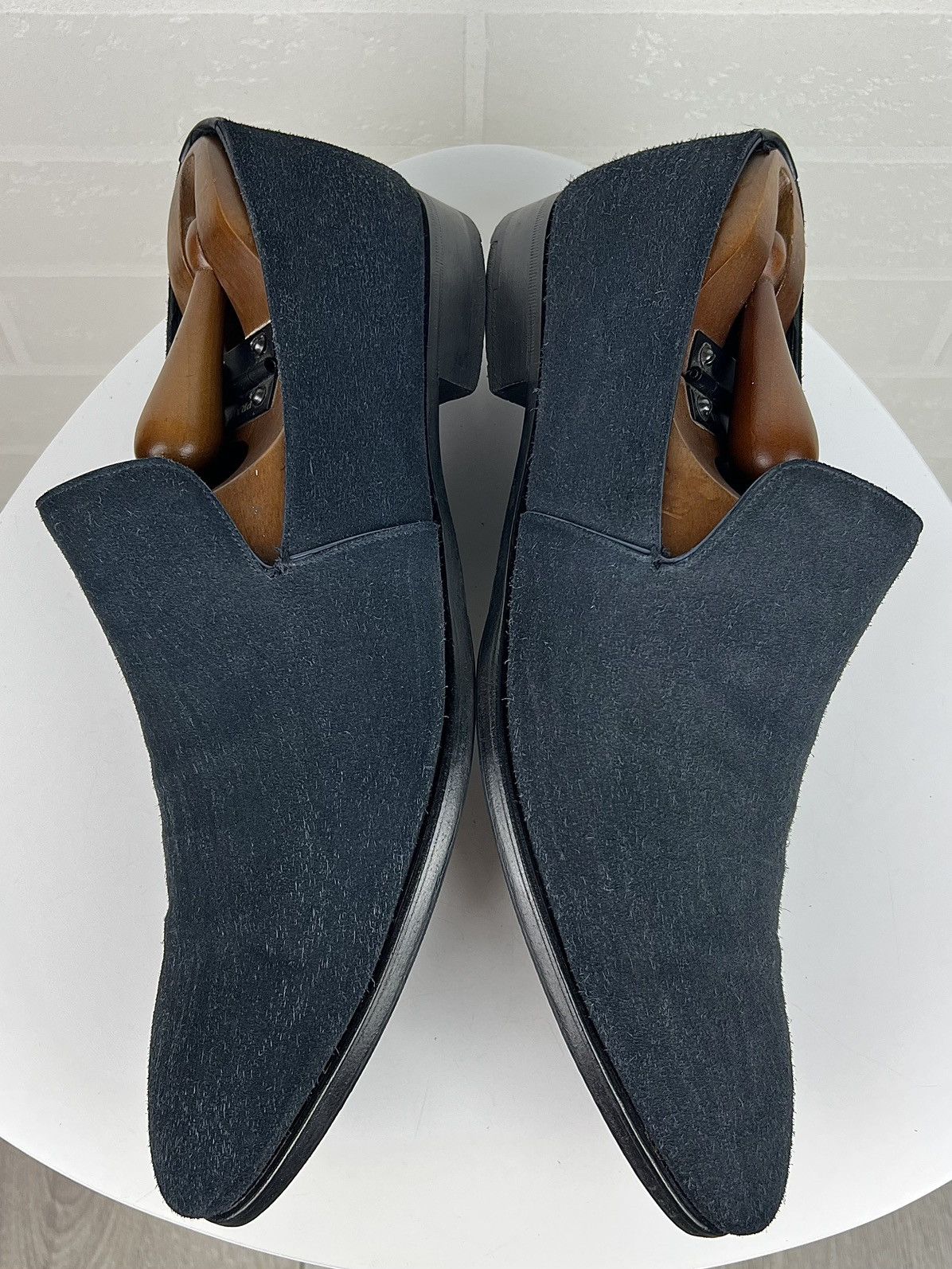 Prada PRADA MILANO Loafers Suede Leather Dress Shoes Blue Men's Size US 10.5 / EU 43-44 - 9 Thumbnail