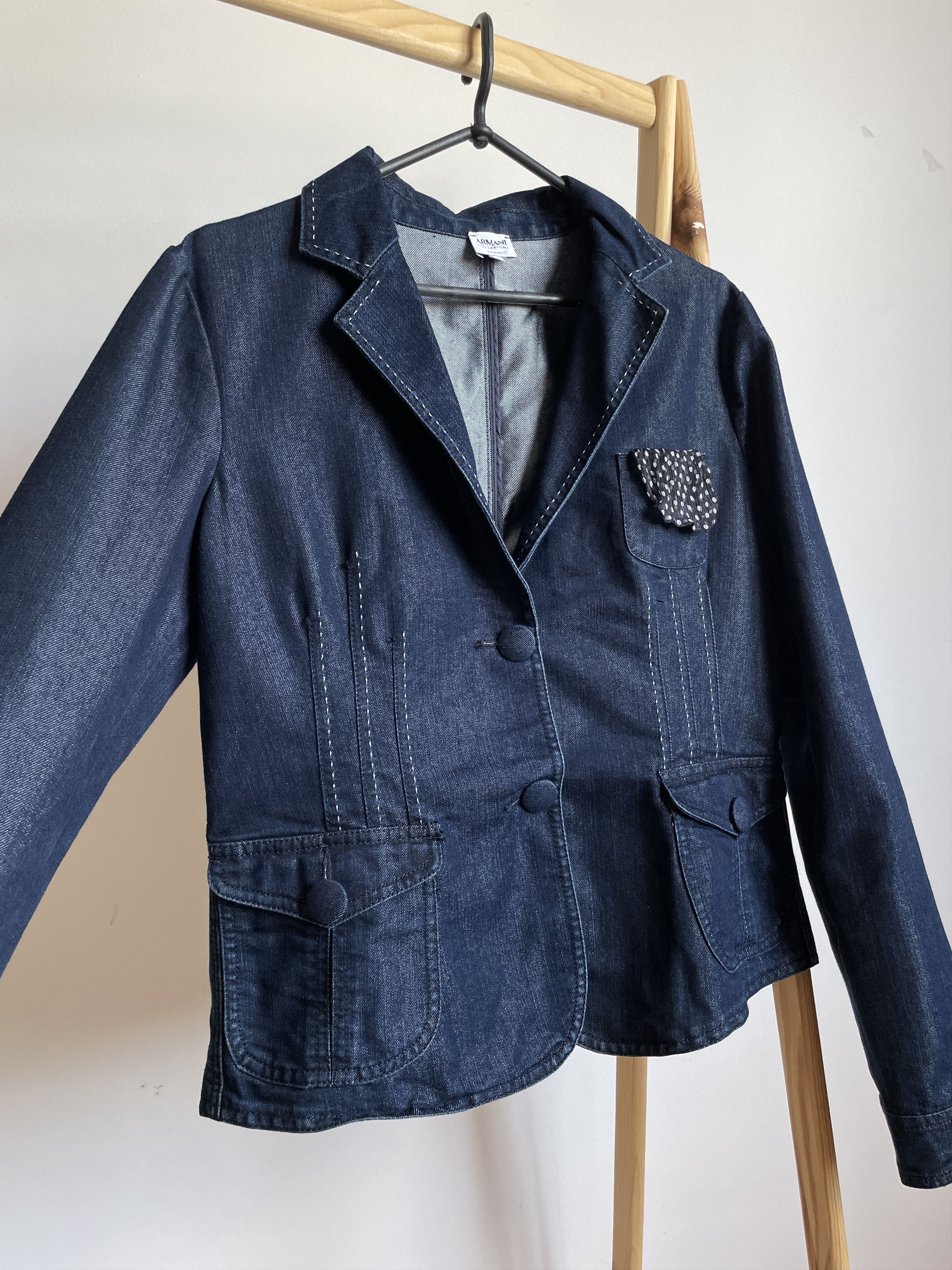 Armani Collezioni Armani Collezioni Womens Denim Blazer Size IT 48 Size XL / US 12-14 / IT 48-50 - 5 Thumbnail