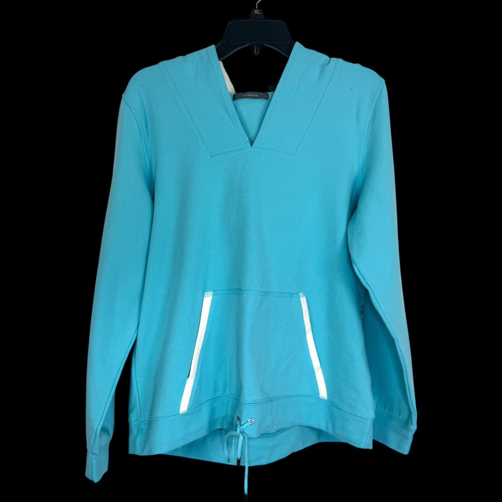 Liz Claiborne Liz Claiborne Hoodie XL Blue Long Sleeve Drawstring Pullover Size XL / US 12-14 / IT 48-50 - 1 Thumbnail