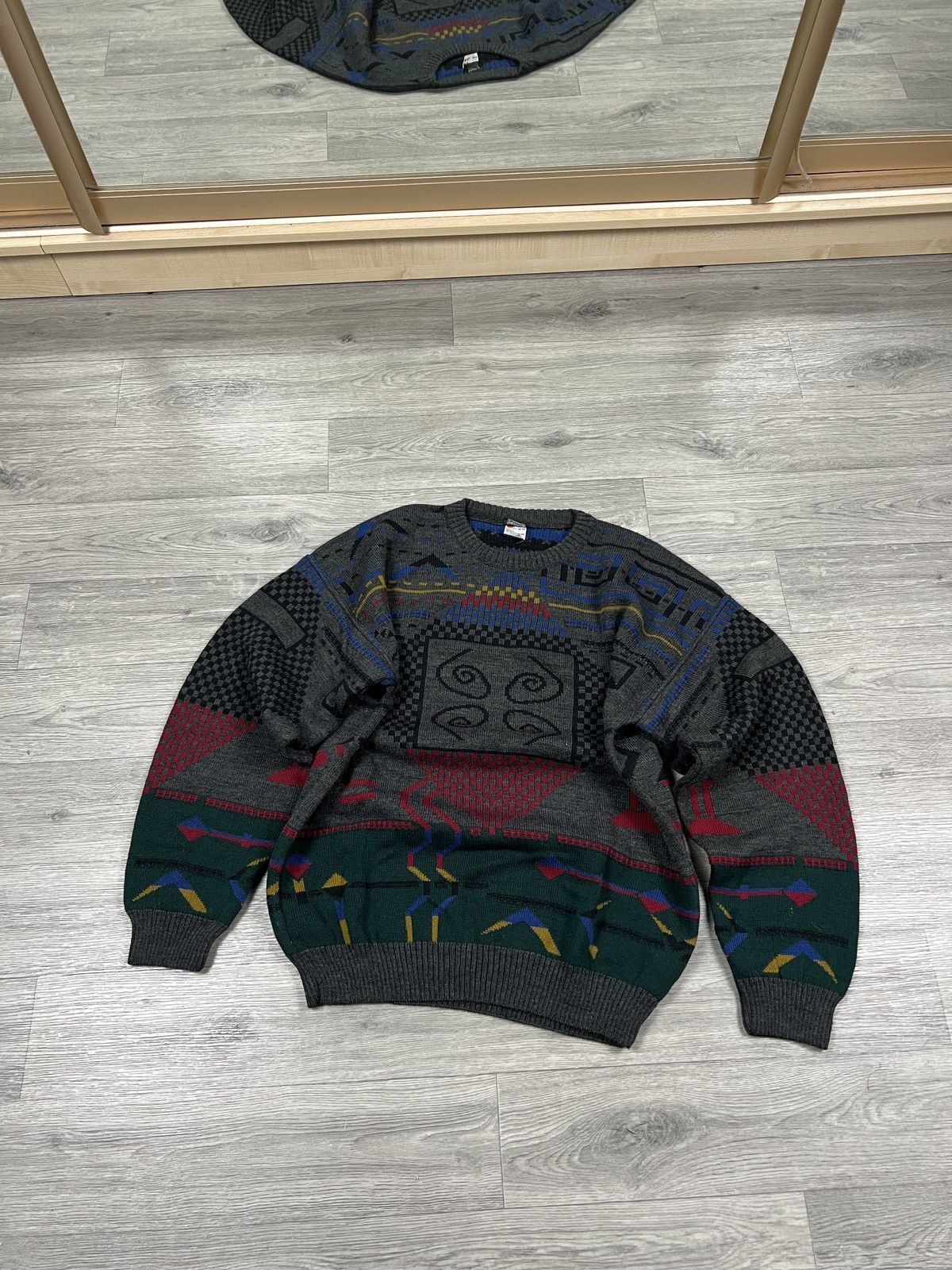 Other Vintage Wool Textured Abstract Aztec Pattern Neon Sweater Size US L / EU 52-54 / 3 - 1 Thumbnail
