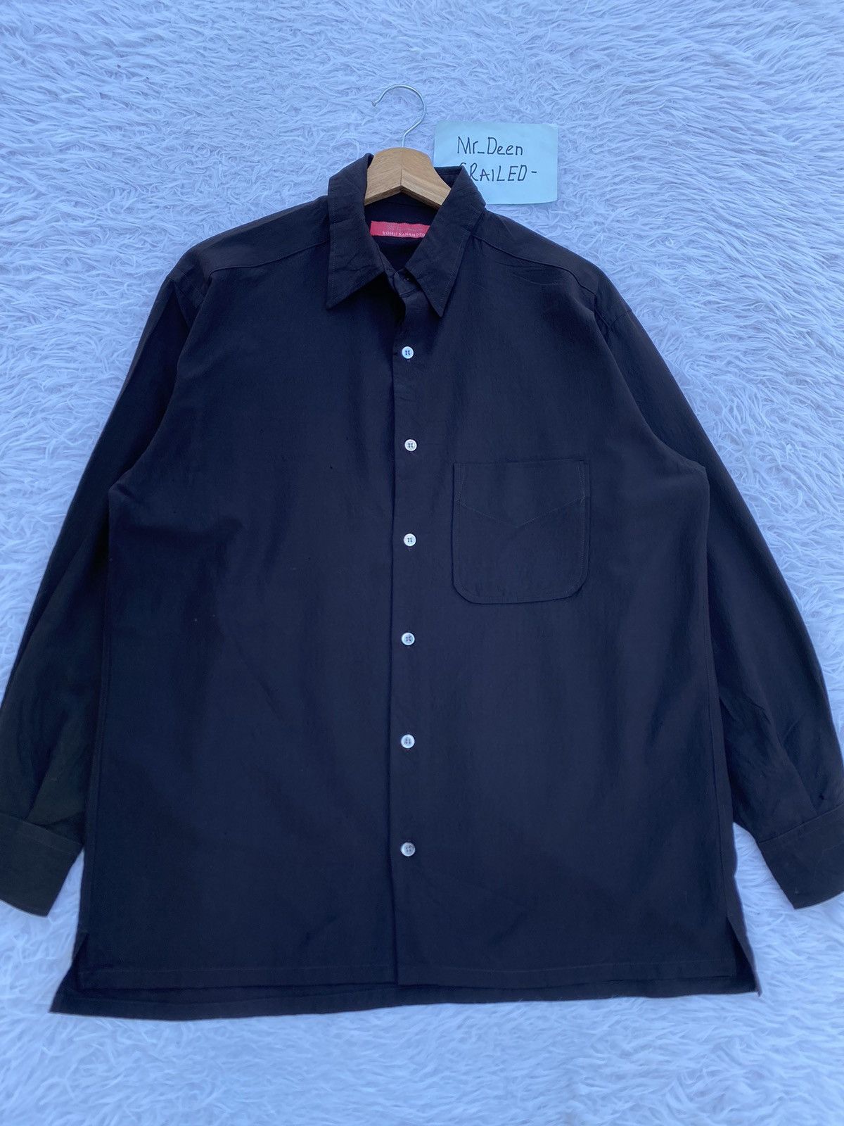 Yohji Yamamoto Rare Vintage 90s Yohji Yamamoto 50% Soie SILK Button Shirt Size US L / EU 52-54 / 3 - 5 Thumbnail