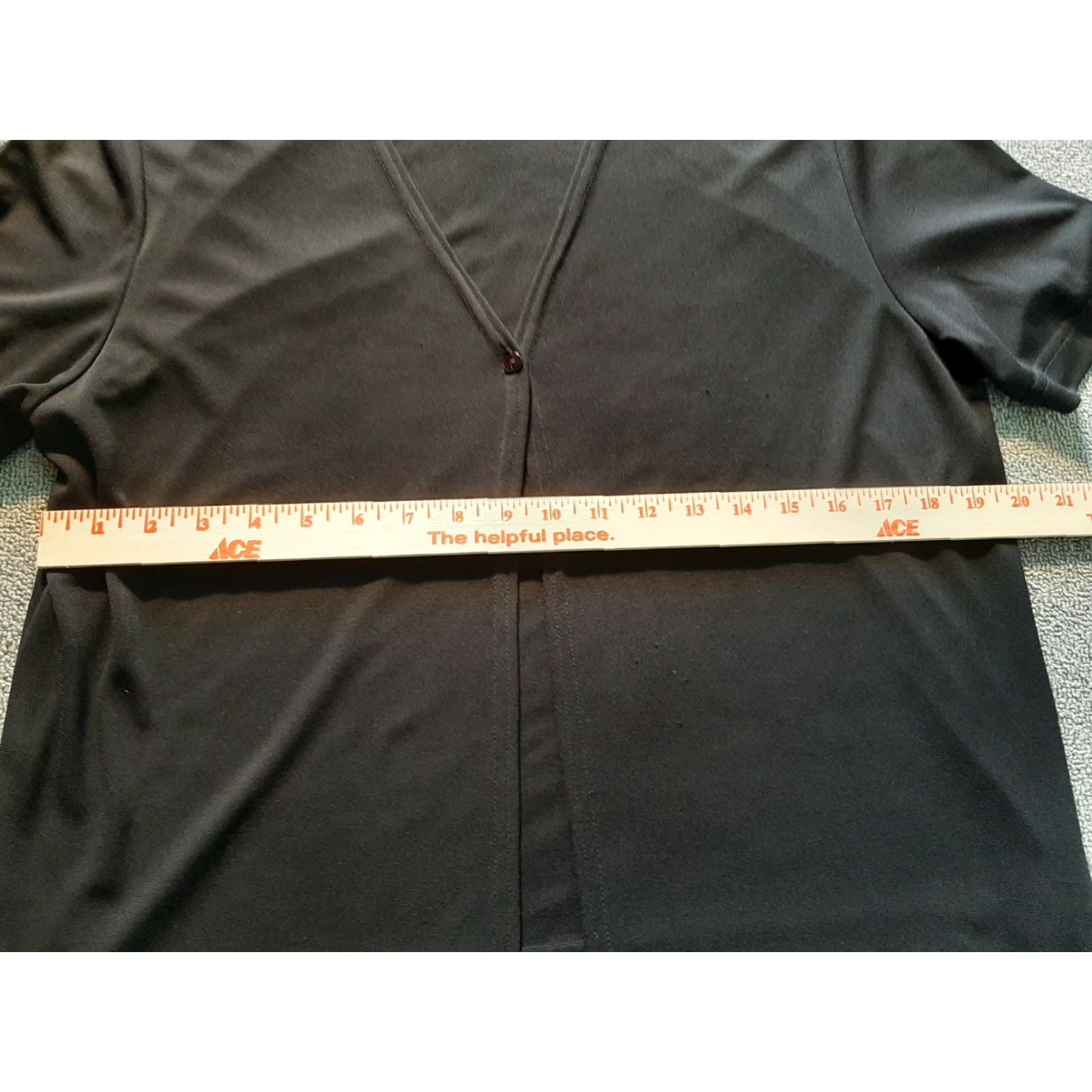Vintage KAREN SCOTT Button Down Short Sleeve Women's Top Shirt Black M Polyester blouse, Casual, Regular Fit, Button Accent, Collarless, Floral Pattern Size M / US 6-8 / IT 42-44 - 5 Thumbnail