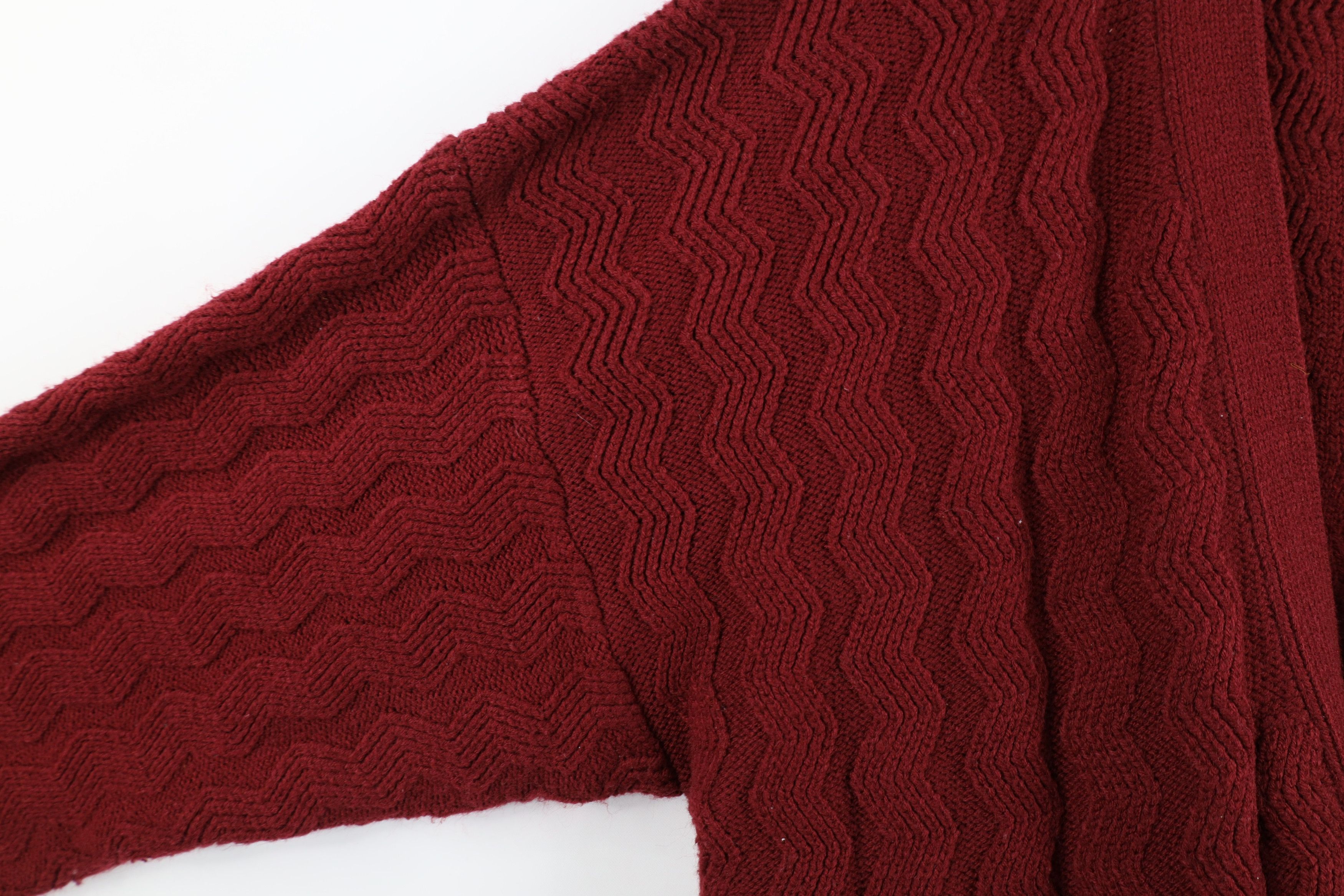 Vintage Vintage 90s Streetwear Zig Zag Wavy Knit Cardigan Sweater Size US XL / EU 56 / 4 - 7 Thumbnail