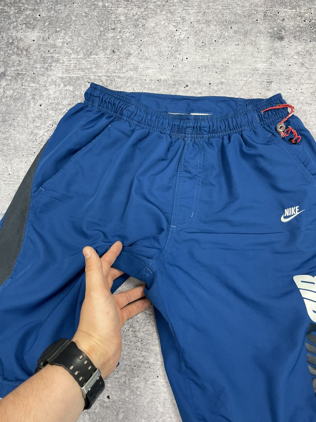 Nike Vintage Nike 90’s Y2K Style Big Logo Drill Blue Shorts Size US 30 / EU 46 - 4 Thumbnail