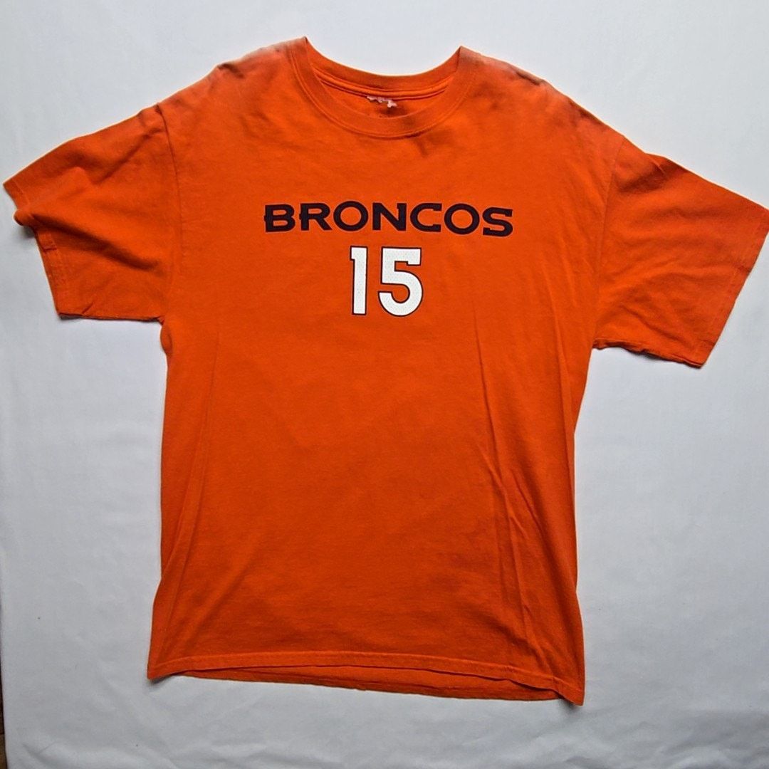 Reebok Broncos Tebow 15 Orange Graphic Tee NFL Football L Shirt Size US L / EU 52-54 / 3 - 6 Thumbnail