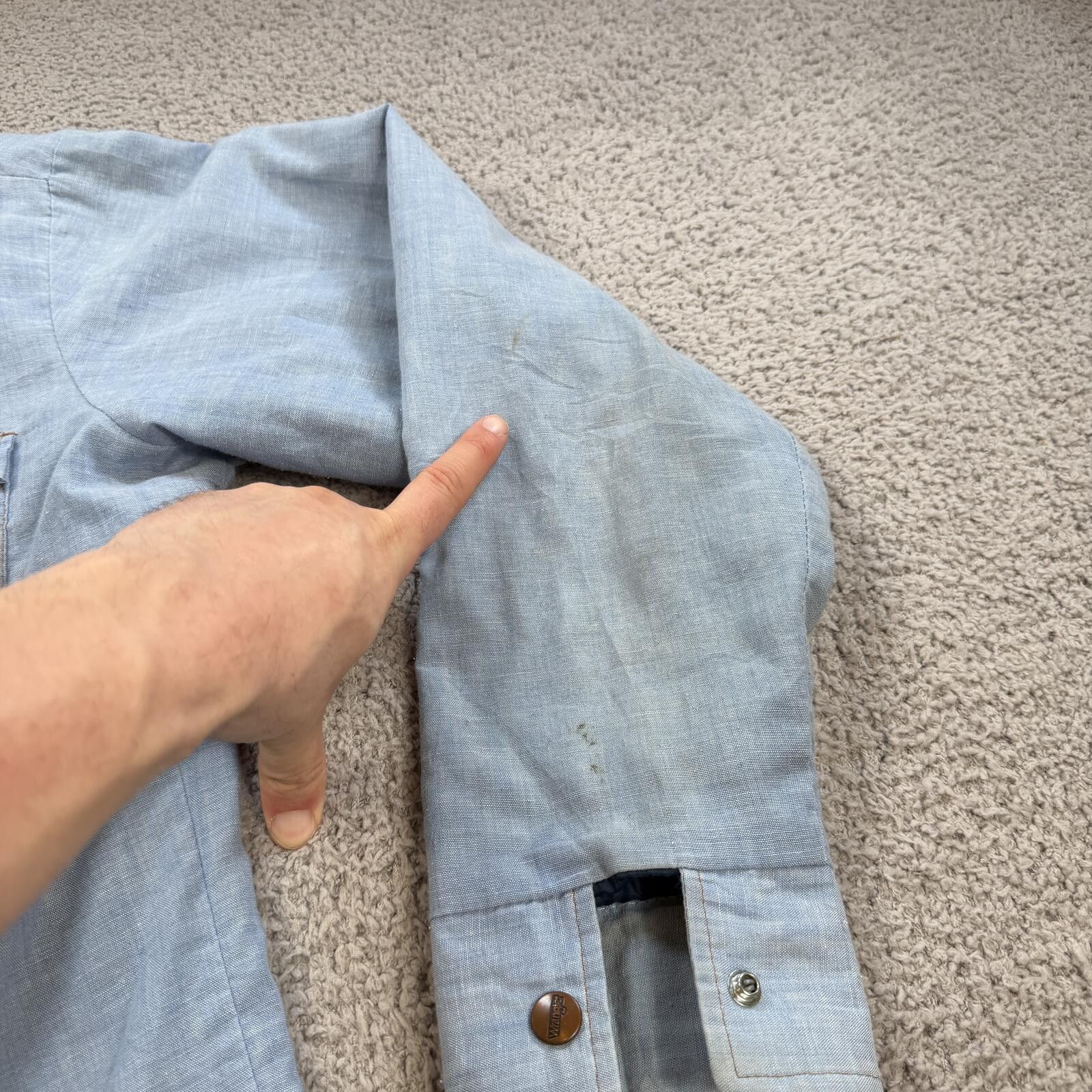 Wrangler Vintage Wrangler Lined Chambray Work Shirt Jacket Light Blue Size US L / EU 52-54 / 3 - 9 Thumbnail