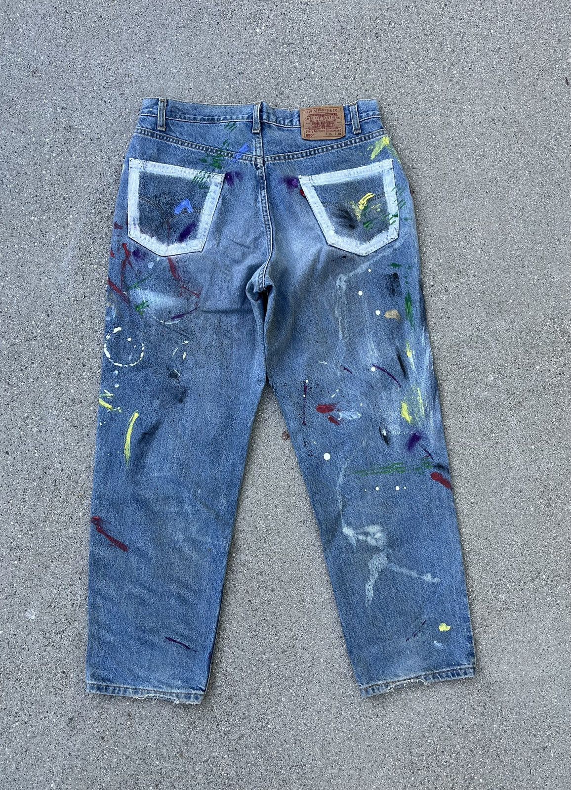 Levi's × Vintage Vintage Levi’s 550 Jeans Custom Distressed Thrashed Size US 34 / EU 50 - 2 Thumbnail