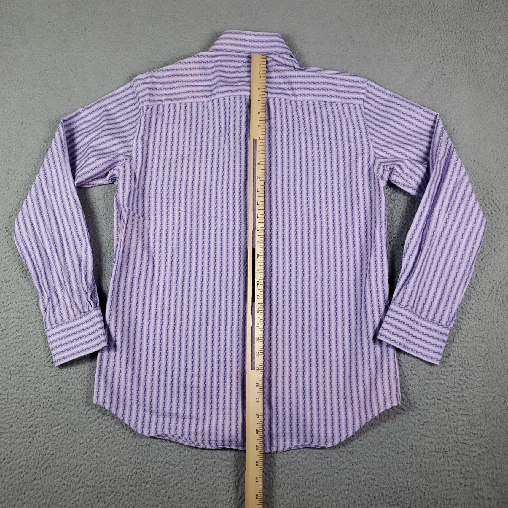 BUGATCHI Bugatchi Uomo Button-Up Shirt Mens Medium Purple Striped Long Sleeve Size US M / EU 48-50 / 2 - 5 Thumbnail