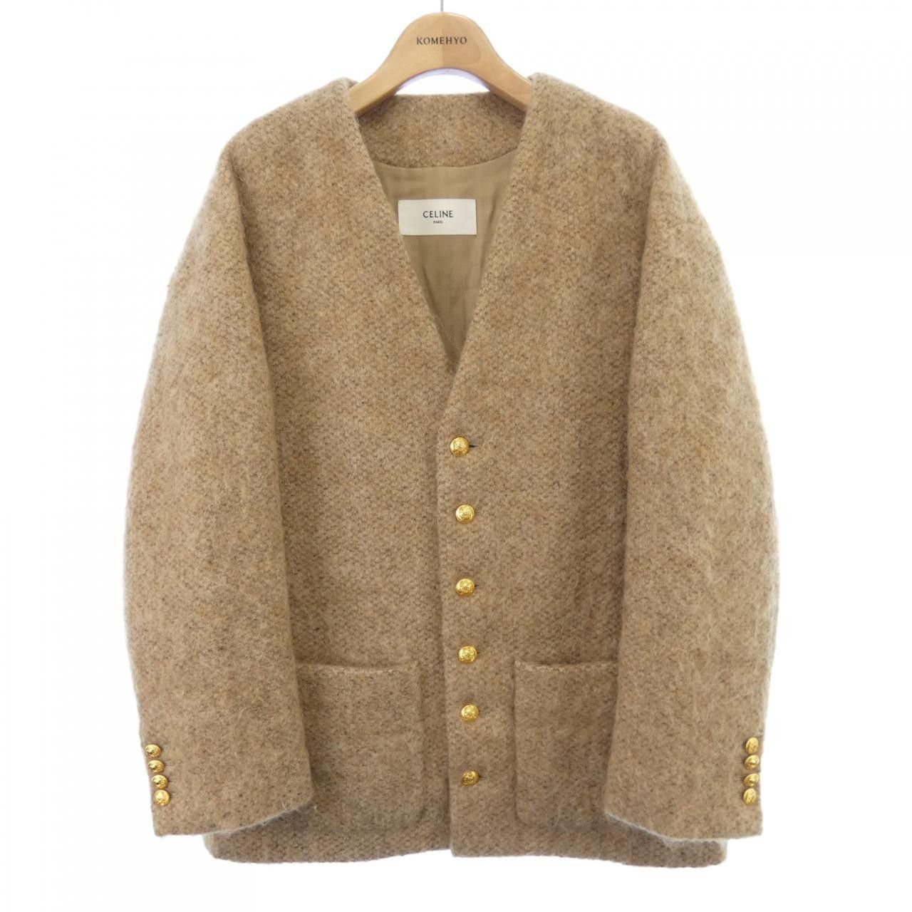 Celine Celine CELINE Oversized Cardigan Wool Cardigan Textile Tops 2V39J443S DUTY FREE for USA Size ONE SIZE - 1 Thumbnail