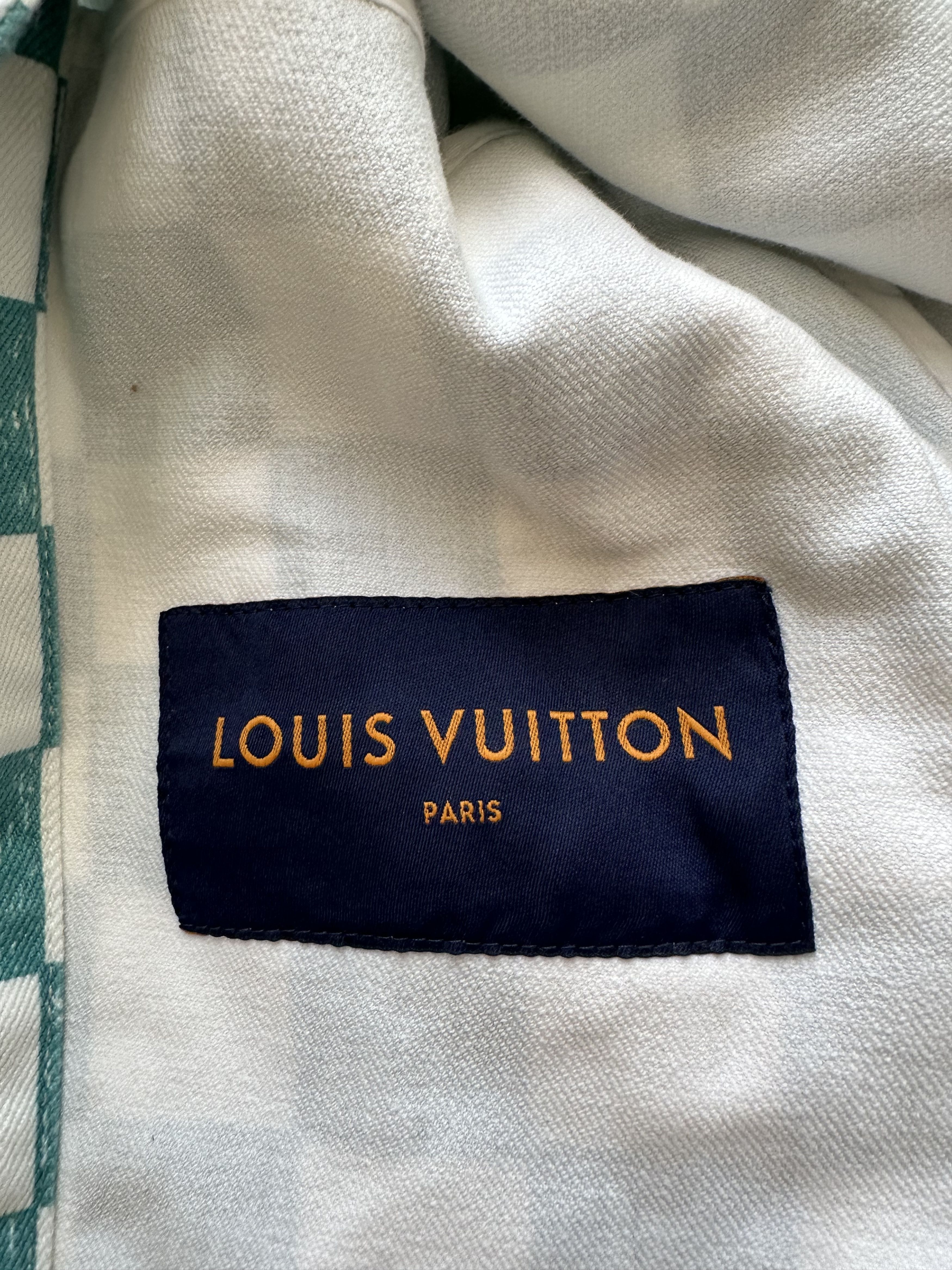 Louis Vuitton Louis Vuitton Turquoise Damier Denim Jacket Size US M / EU 48-50 / 2 - 4 Thumbnail