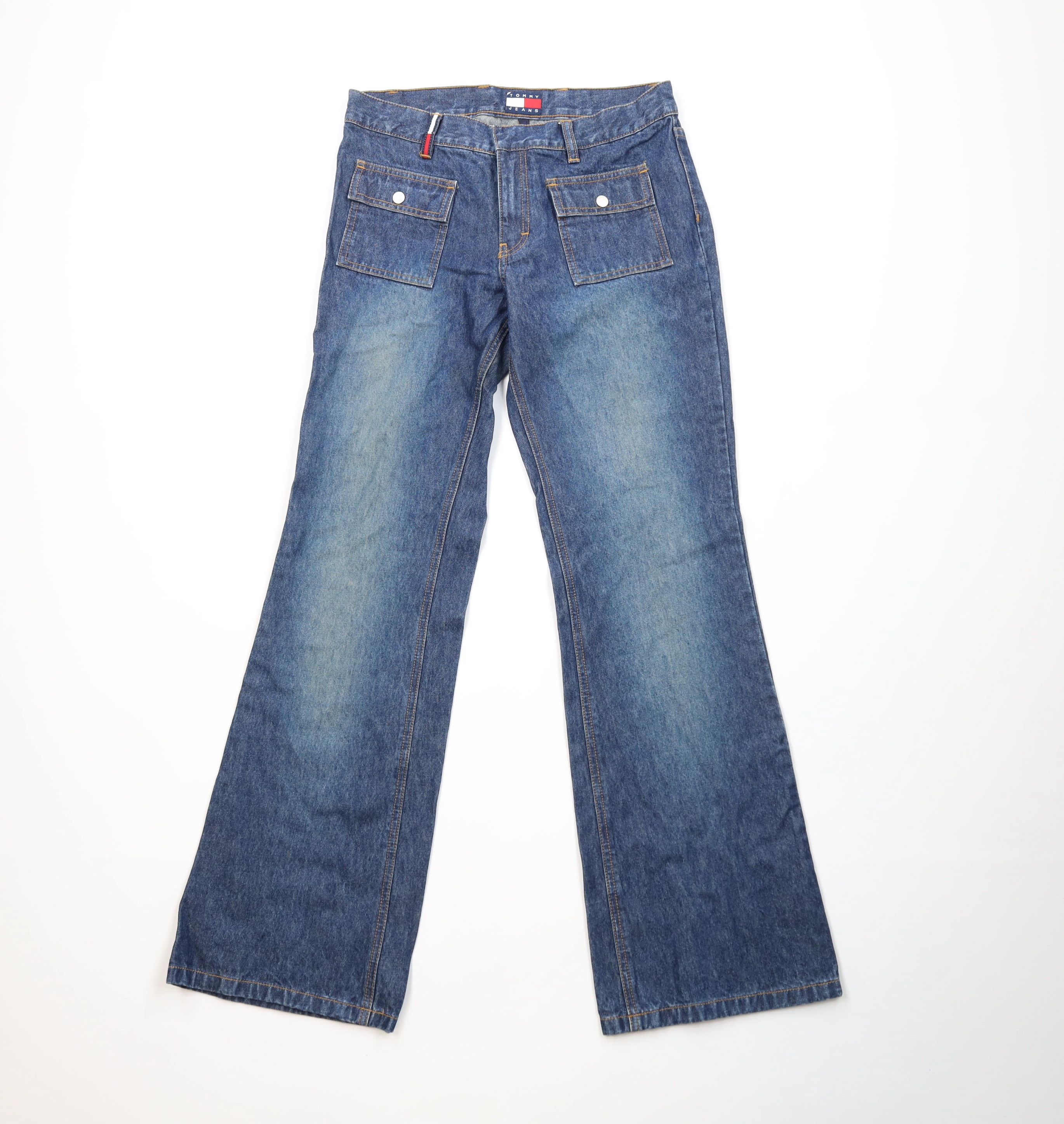 Tommy Hilfiger Vintage 90s Tommy Hilfiger Wide Leg Bell Bottoms Denim Jeans Size 28" / US 6 / IT 42 - 1 Thumbnail