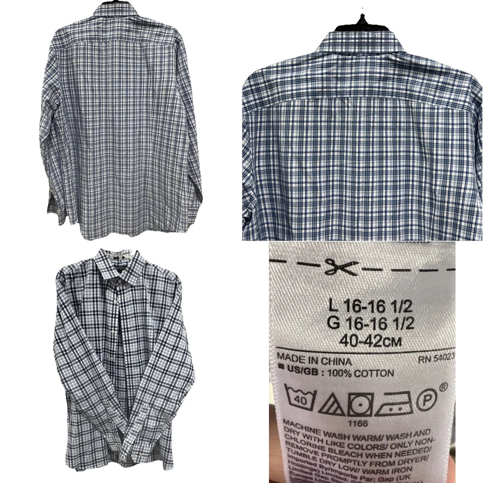 Banana Republic Banana Republic Grant Slim Fit Mens Size Large Check Stripe Shirts Size 42R - 11 Thumbnail