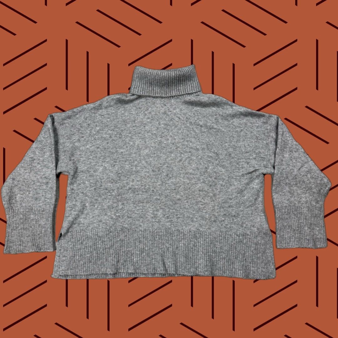 J.Crew J.CREW Turtleneck Sweater Womens L Grey Solid Long Sleeve Pullover Knit Relaxed Fit Fall Winter Spring Size L / US 10 / IT 46 - 1 Thumbnail