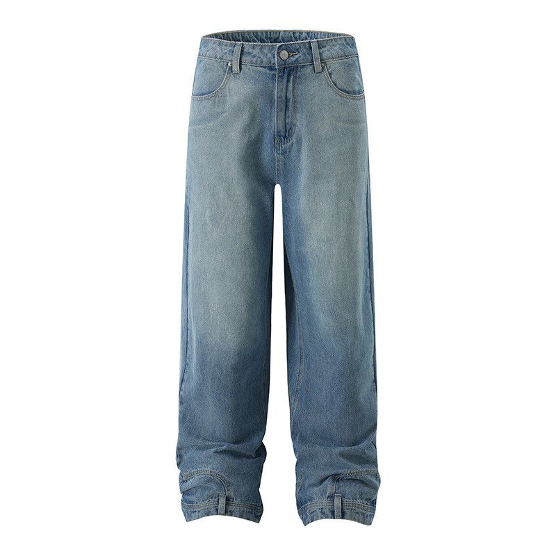 Jean American high street washed loose straight leg men's jeans Size US 32 / EU 48 - 1 Thumbnail