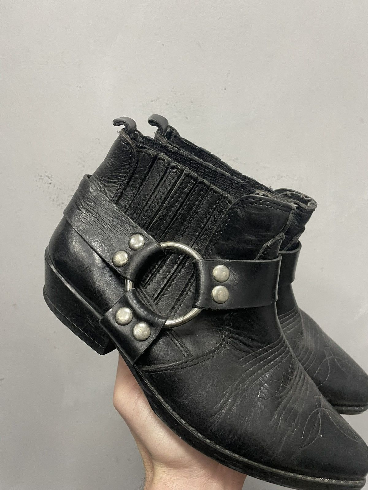 A.S.98 Western vibe gothic moto boots avant garde leather Size US 7 / IT 37 - 2 Thumbnail