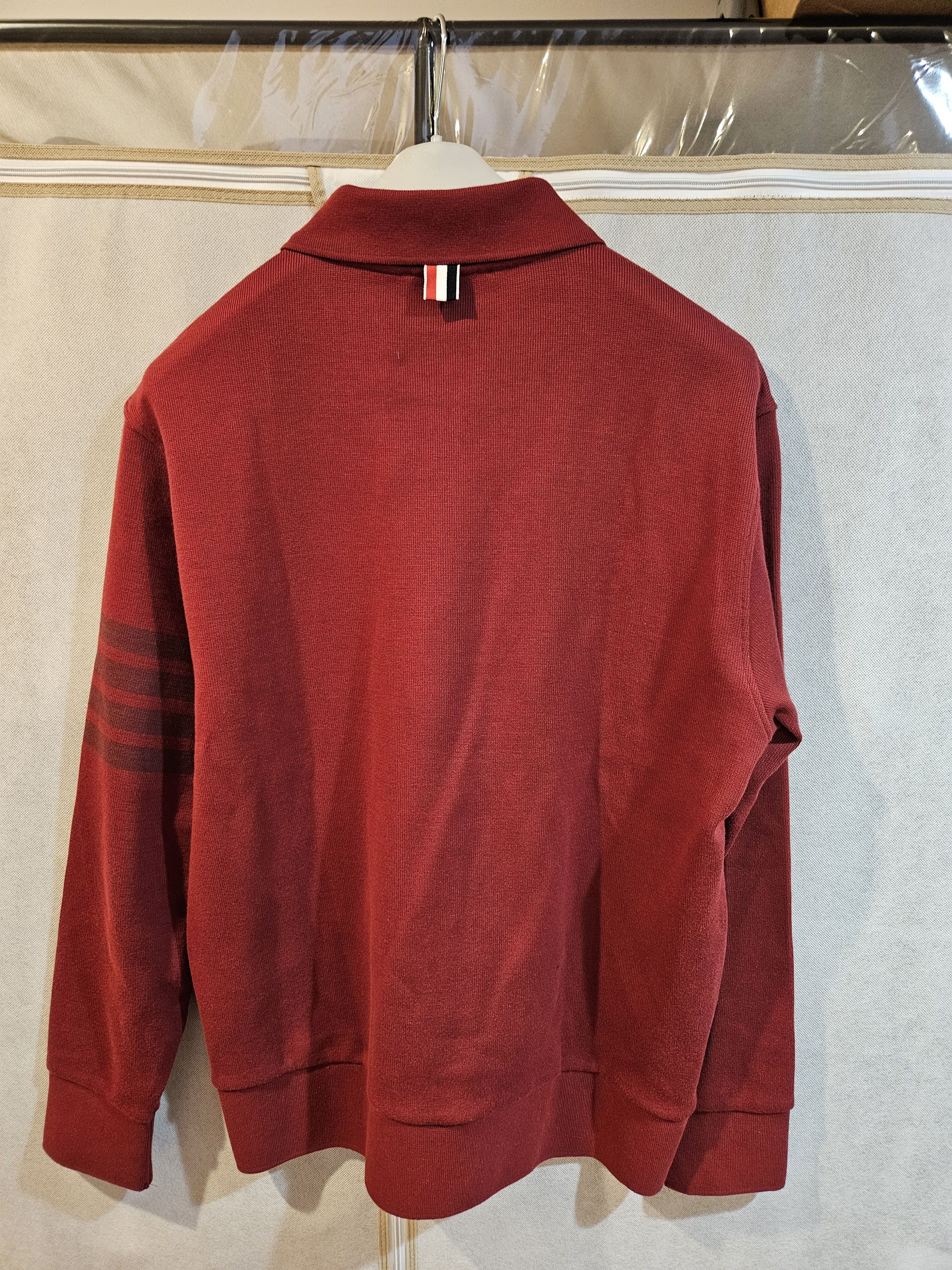 Thom Browne Double Face Knit 4-Bar Long Sleeve Polo Size US L / EU 52-54 / 3 - 7 Thumbnail