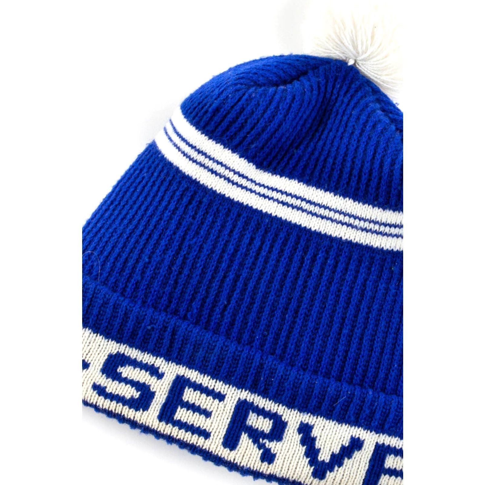 Vintage N-Serve Pom Pom Beanie Size Regular Ragstock Vintage Used Knit Hat Mens Womens Boys Girls Size ONE SIZE - 2 Thumbnail