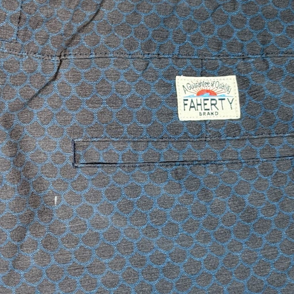 Faherty Faherty All Day Shorts Mens Size 33 9" Inseam Patterned Blue Size US 33 - 3 Thumbnail