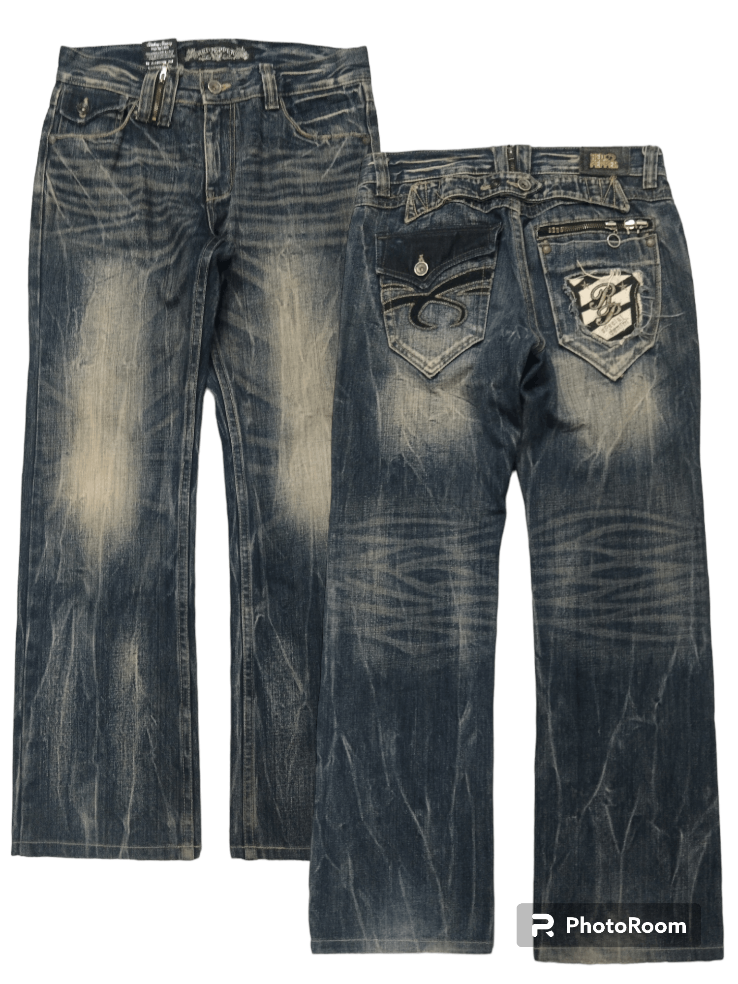 Image of Hysteric Glamour x Rusty Sick Rusty Red Paper Vintage Denim in Blue Rusty Distressed (Size 33)