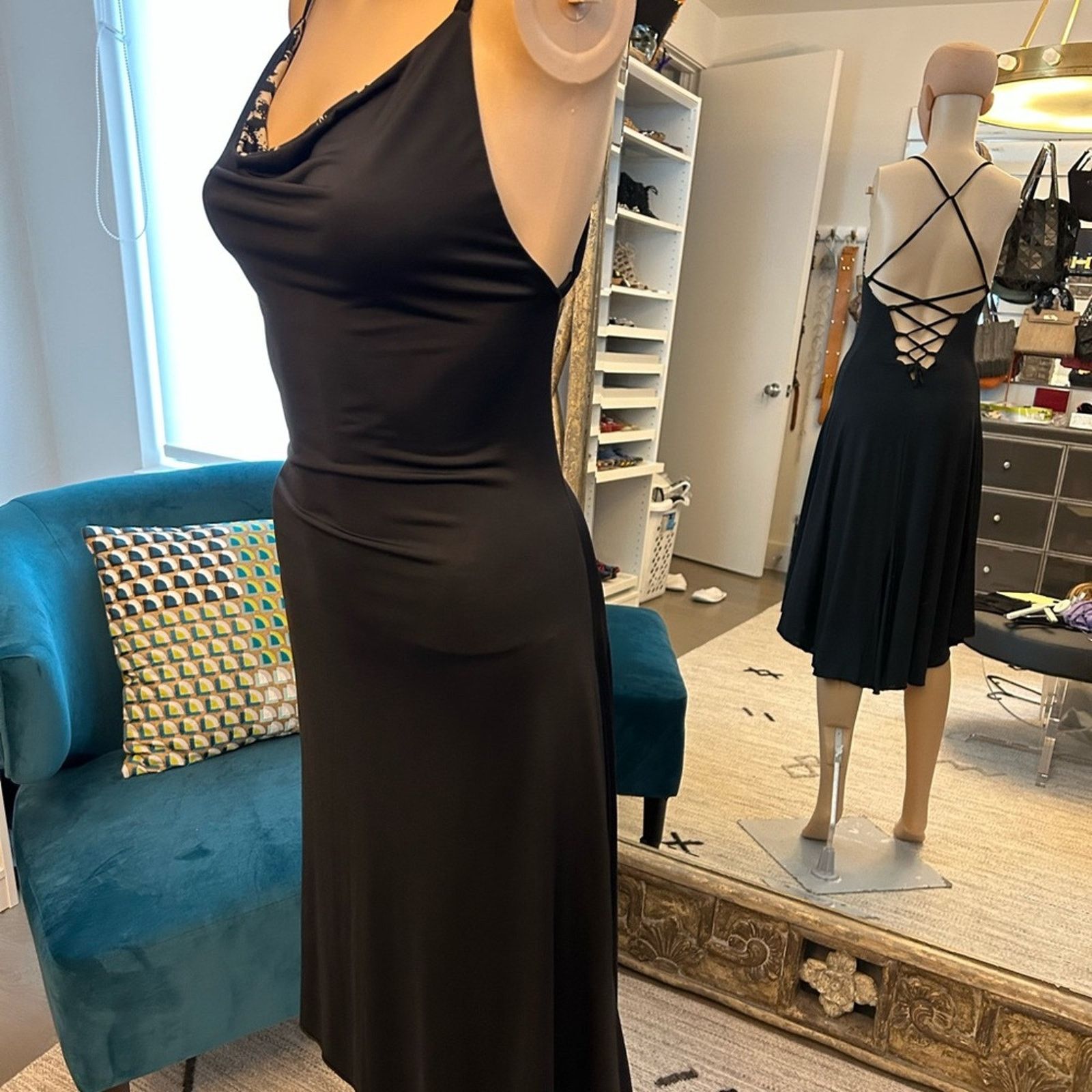 Designer Reversible black Taupe and black women’s Tango dress medium Size S / US 4 / IT 40 - 3 Thumbnail
