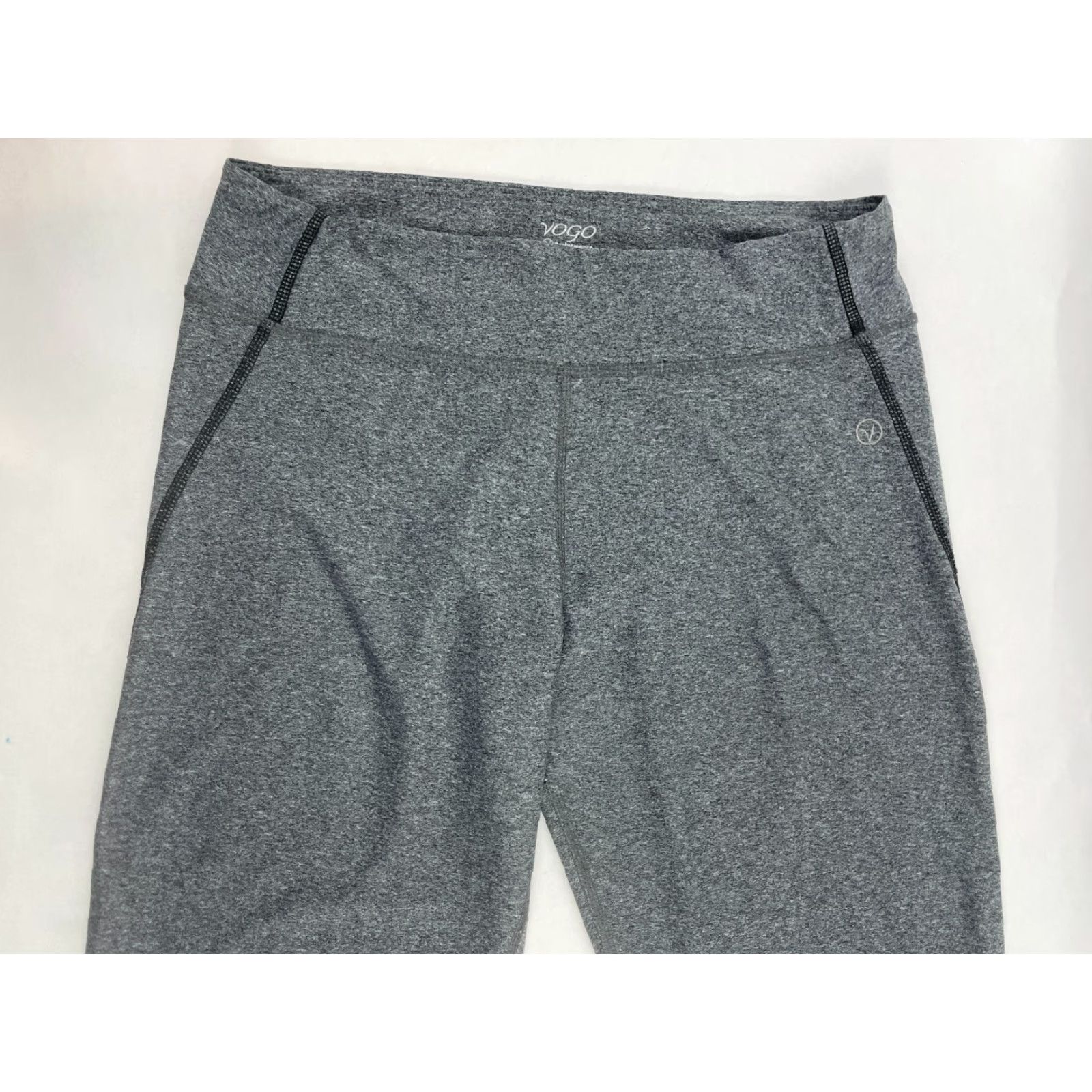 Vintage VOGO Performance Leggings Women's Medium Gray Pull On Mid Rise Stretch Casual Travel Size 28" / US 6 / IT 42 - 3 Thumbnail