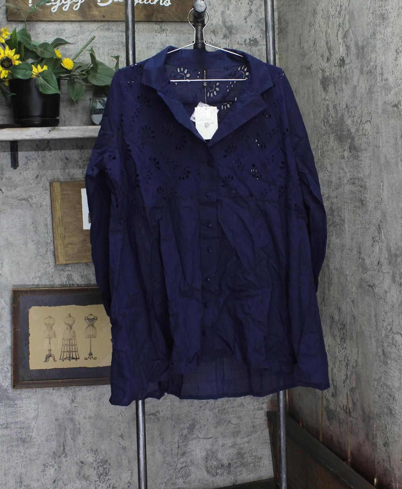 Other Nwt Raviya Button Down Swim Cover Up Dress Navy Blue 1x Size ONE SIZE - 1 Thumbnail
