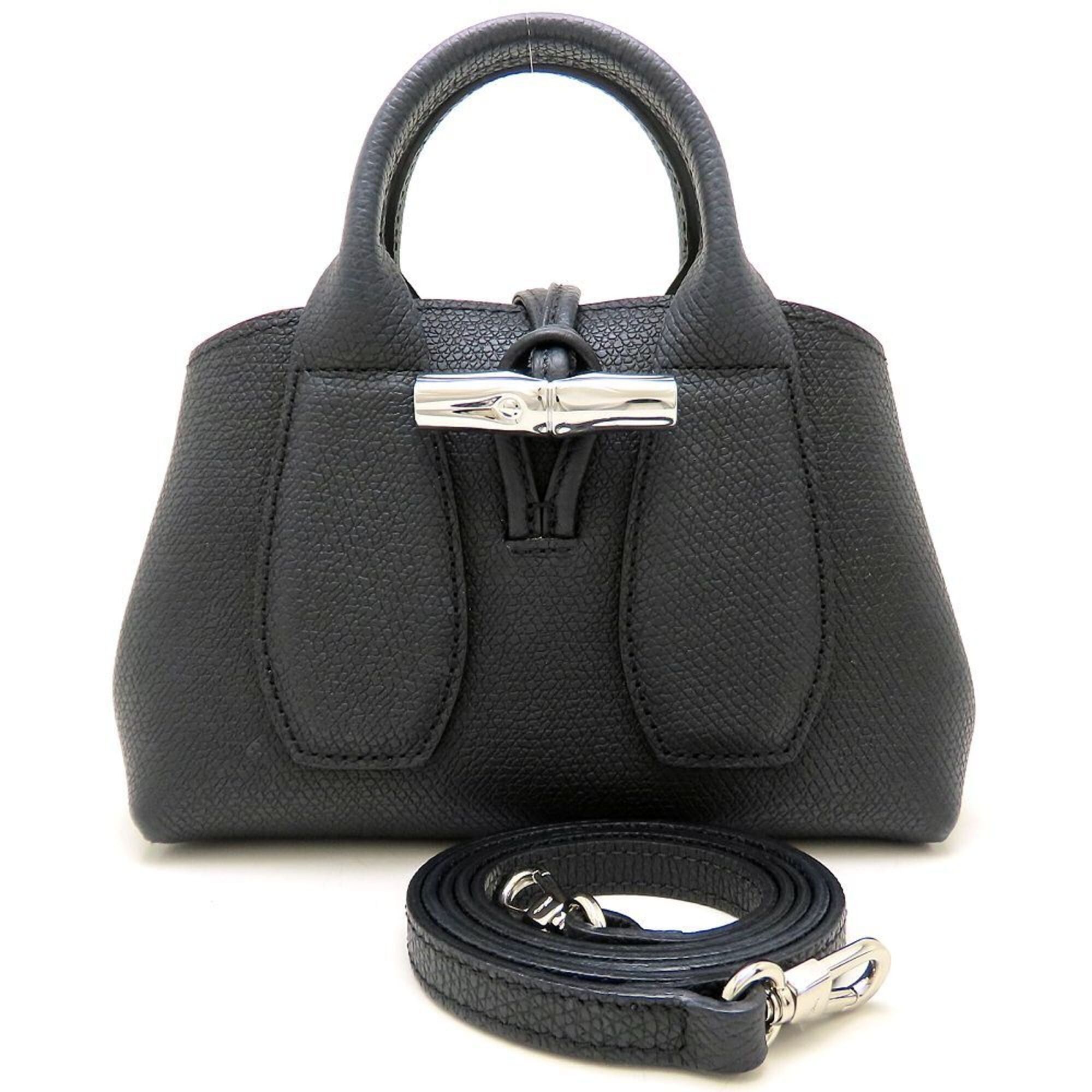 Longchamp Longchamp Roseau XS 2-Way Shoulder Bag 10057HPN001 Leather Black Women's 353463 Size ONE SIZE - 1 Thumbnail
