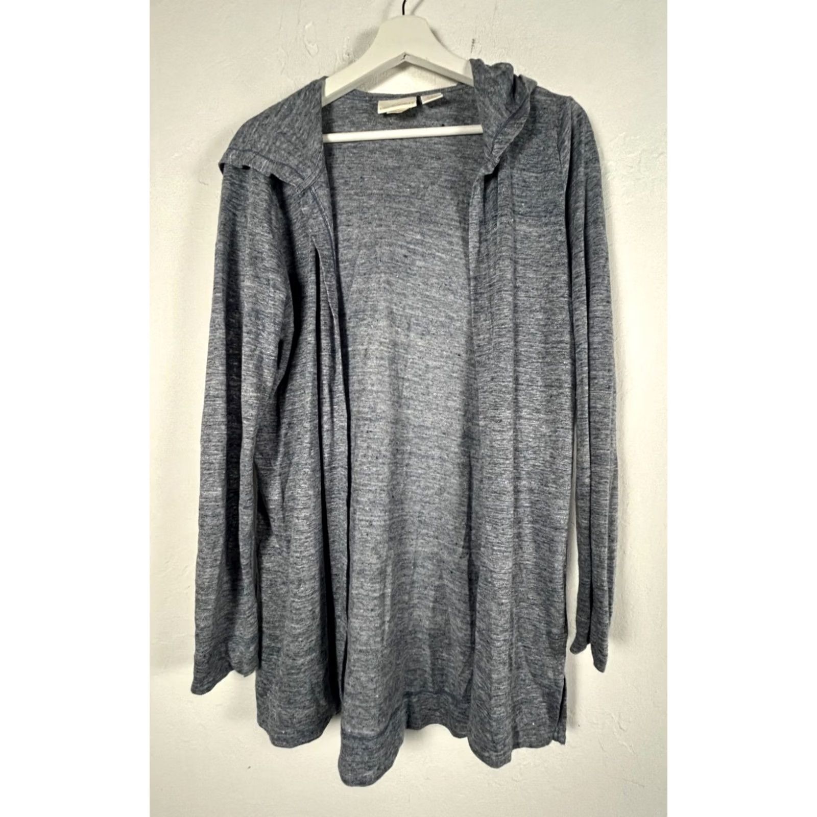 Cynthia Rowley Cynthia Rowley Womens Gray Hooded Open Front Linen Cardigan Medium Lightweight Shirt Womens M Gray Cardigan Hooded Open Front Linen Lightweight Size M / US 6-8 / IT 42-44 - 2 Thumbnail