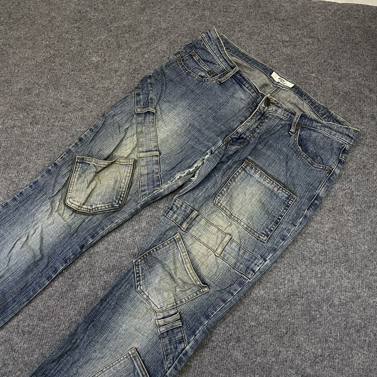 If Six Was Nine × Japanese Brand × Voodoo Tactical Ryu Ryu Bondage Multi Pockets Flare Jeans Size US 31 - 2 Thumbnail