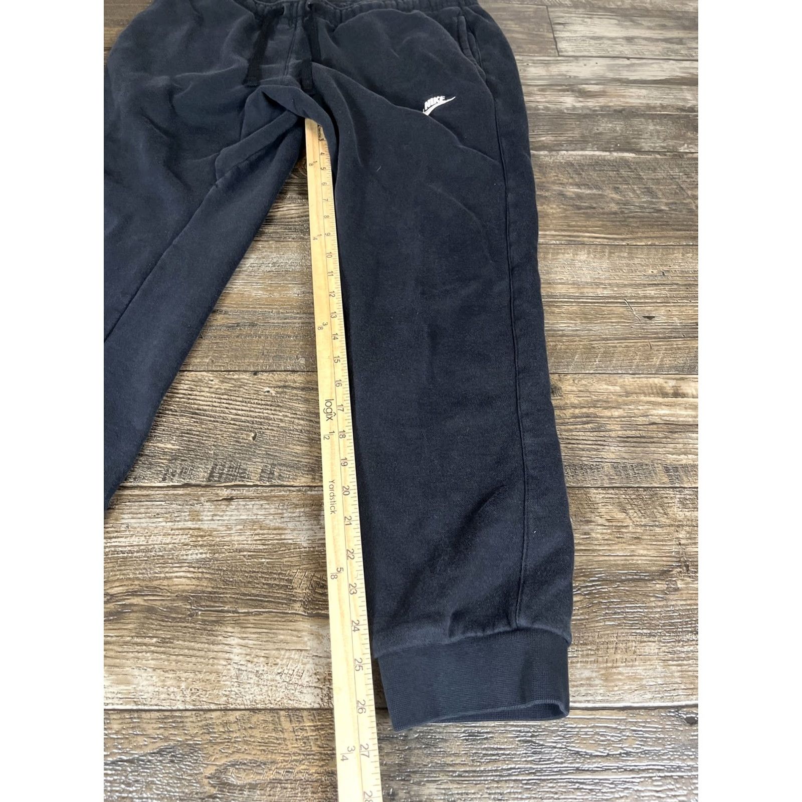 Nike Nike Fleece Jogger Mens Large Size L Drawstring Logo Black Cotton Polyester Pants Size US 33 - 2 Thumbnail