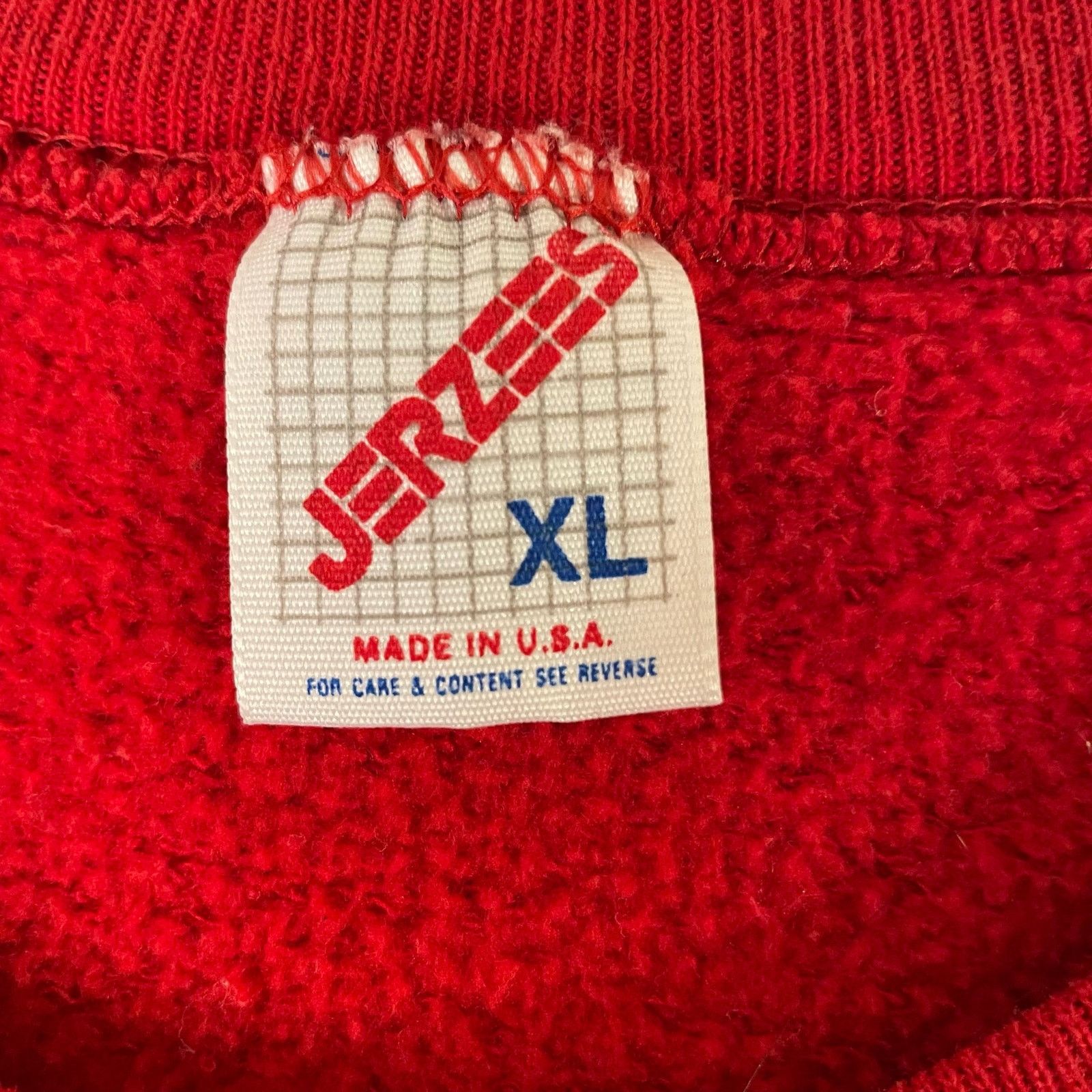 Jerzees Cute Late 80s Early 90s OOAC Red Bison Hunt Sweatshirt Size XL / US 12-14 / IT 48-50 - 3 Thumbnail