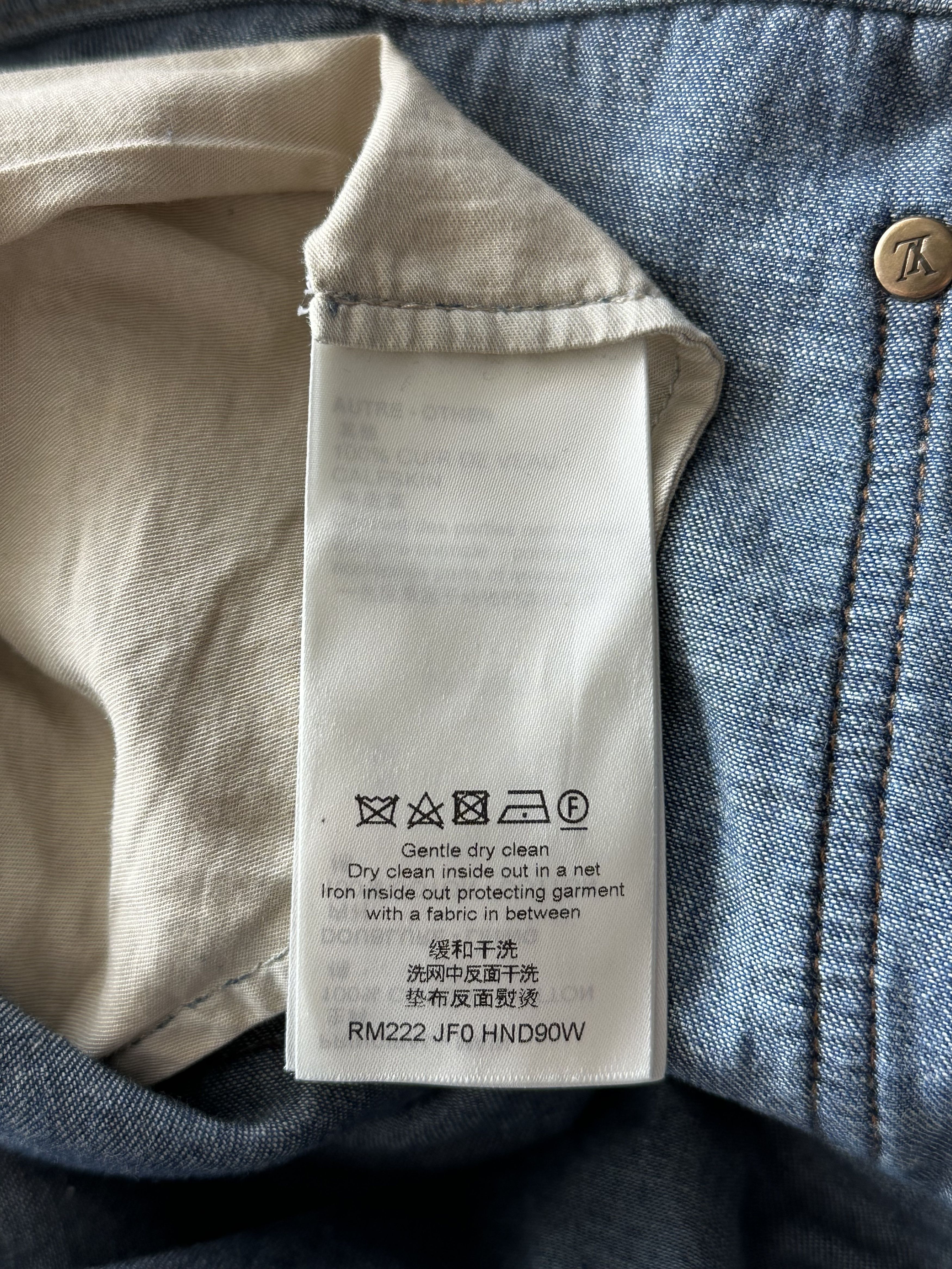 Louis Vuitton Blue Distressed Floral Monogram Flared Carpenter Jeans Size US 38 / EU 54 - 5 Thumbnail