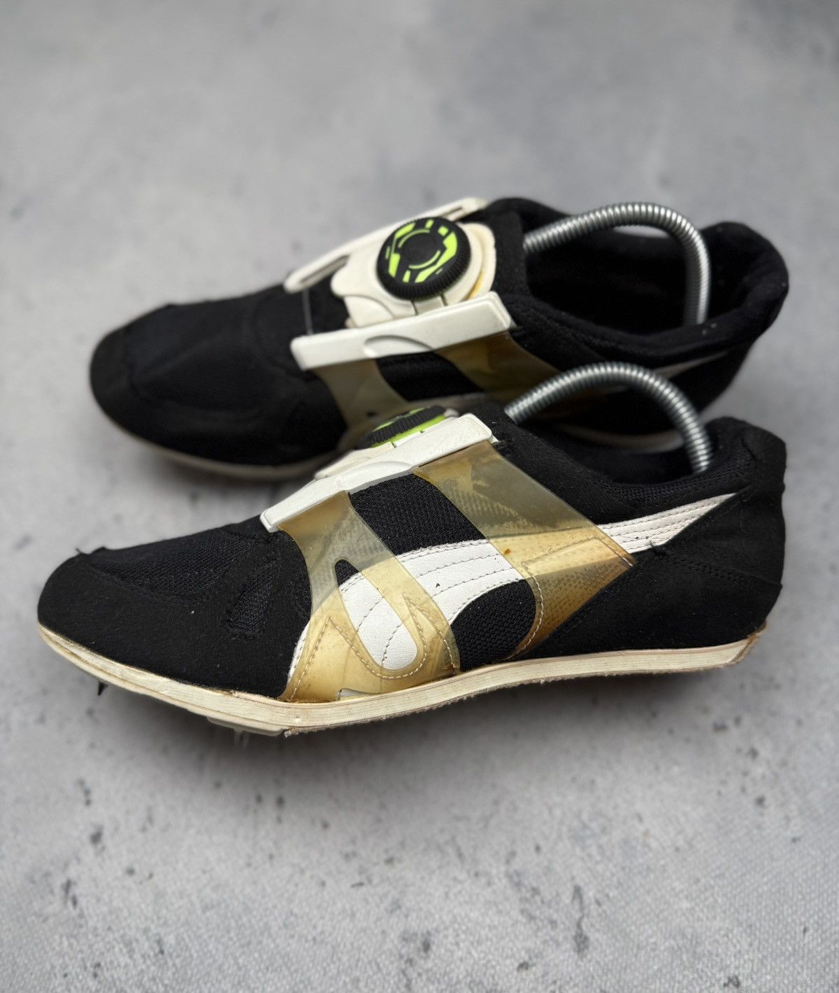 Puma Vintage Puma Cell Track Spikes Black Gold Rare Running Shoes Size US 10.5 / EU 43-44 - 2 Thumbnail