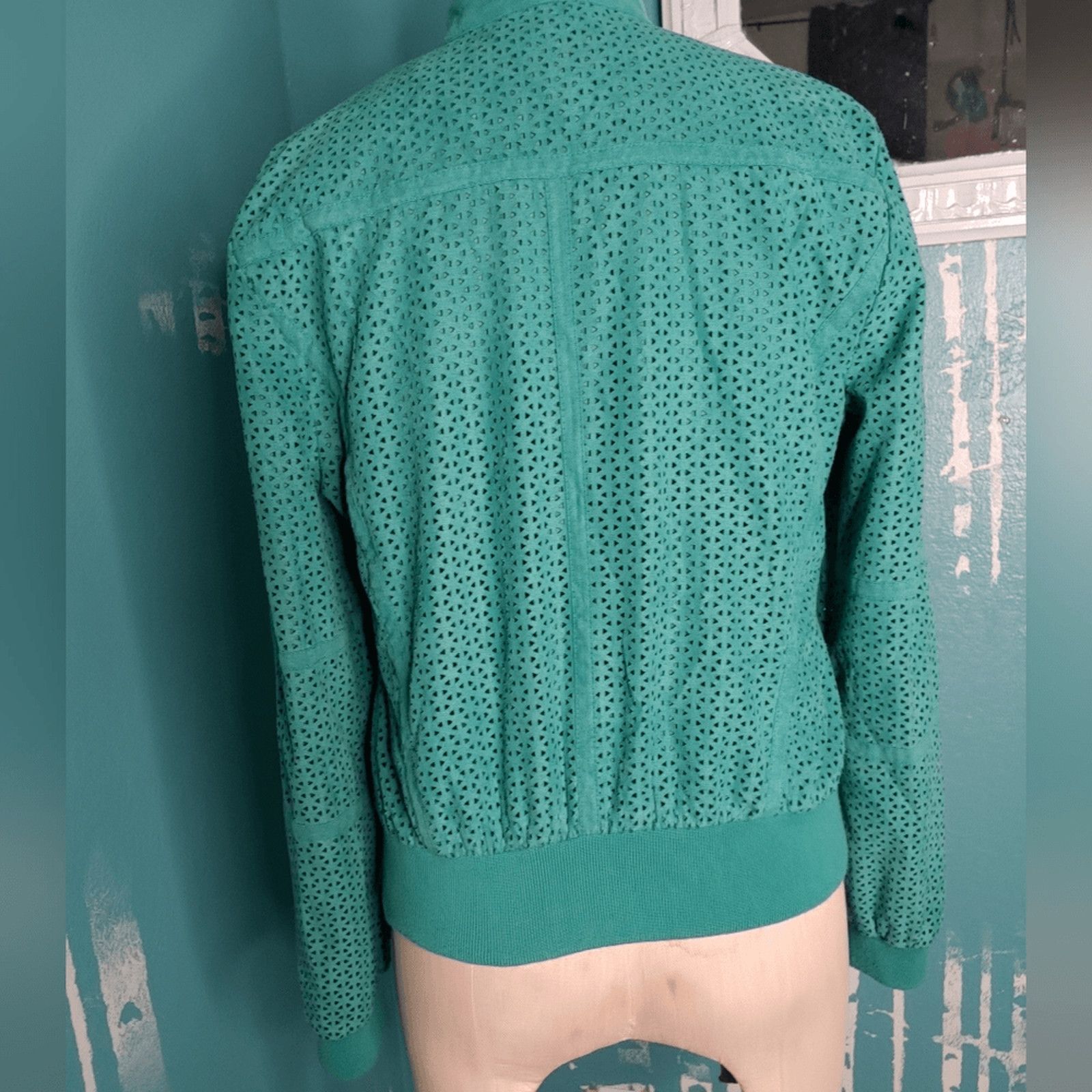 Kenneth Cole Kenneth Cole NY Cutout Green Bomber Jacket Size M Size M / US 6-8 / IT 42-44 - 4 Thumbnail