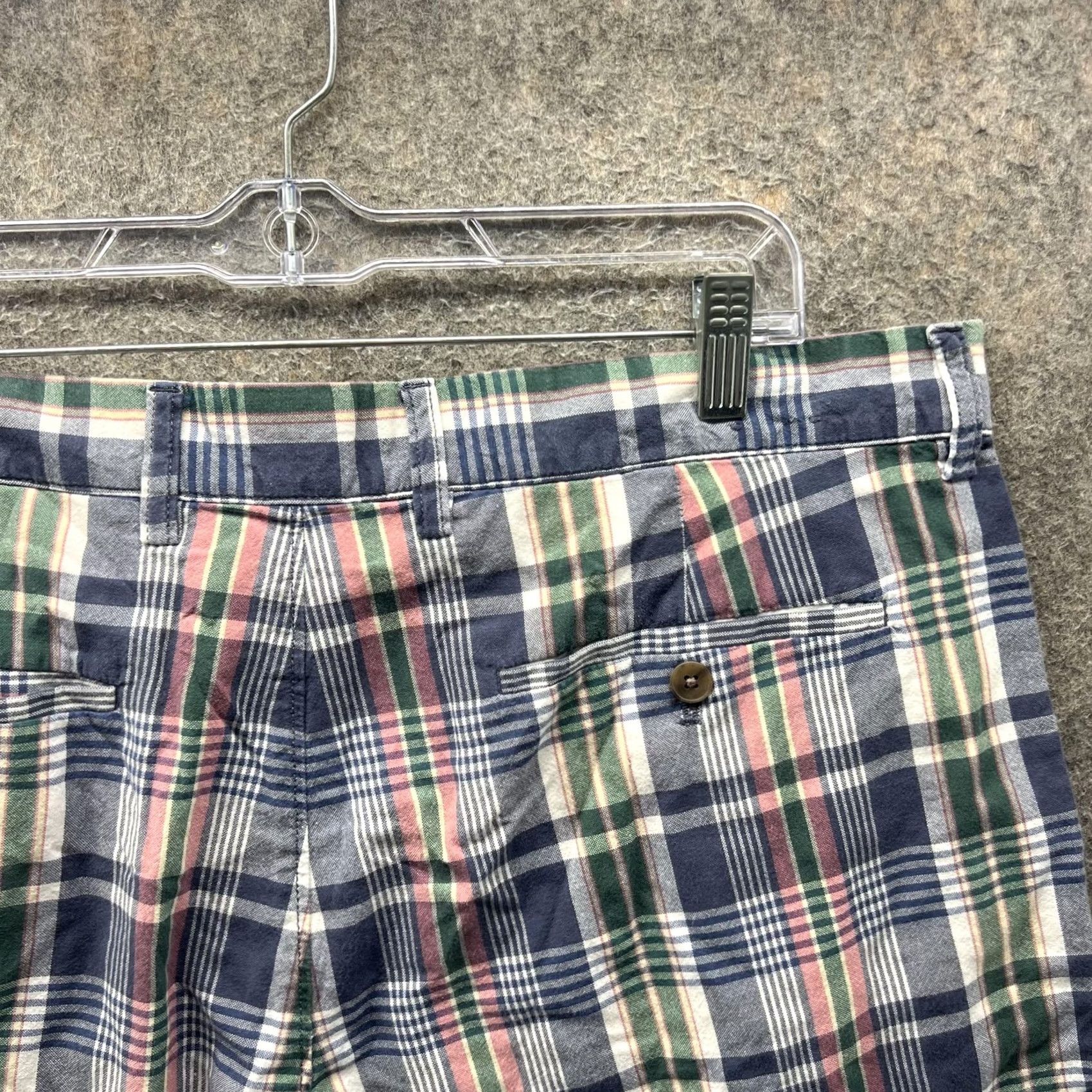 J.Crew J.Crew Shorts Mens 36 Blue Green Plaid 9 Inseam Chino Casual Cotton Size US 36 / EU 52 - 6 Thumbnail