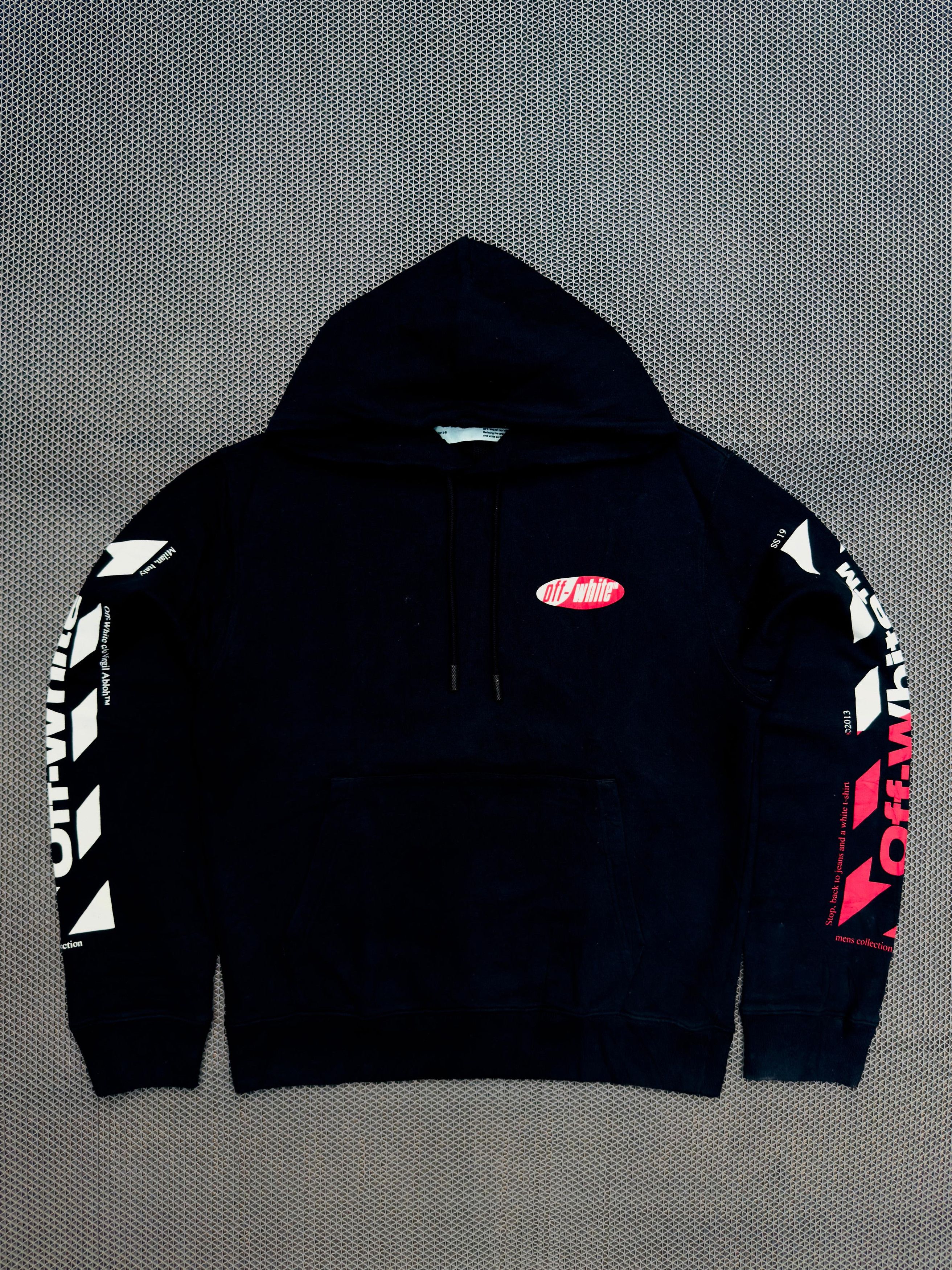 Off-White OFF-WHITE DIAGONAL SPLIT LOGO HOODIE SS19 Size US L / EU 52-54 / 3 - 1 Thumbnail