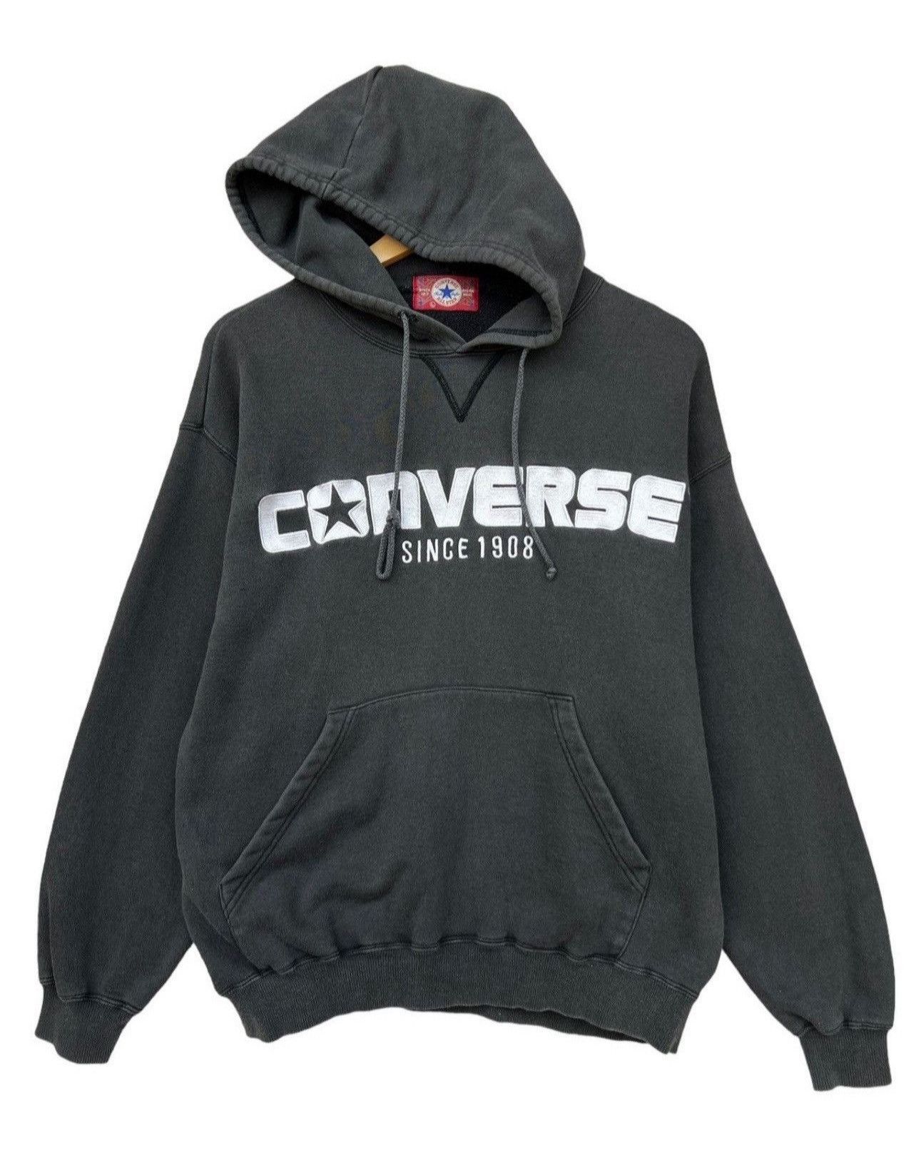 Converse Vintage 90s Converse Distressed Sunfaded Baggy Boxy Hoodie Size US L / EU 52-54 / 3 - 1 Thumbnail