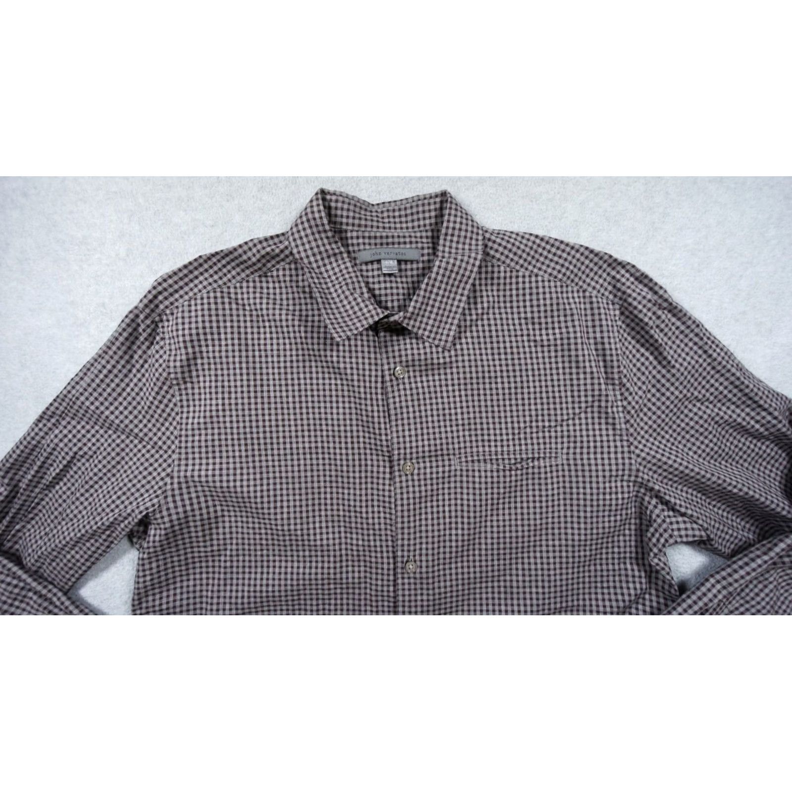 John Varvatos VINTAGE John Varvatos Shirt Mens L Burgundy Button Down Long Sleeve Check Size US L / EU 52-54 / 3 - 2 Thumbnail