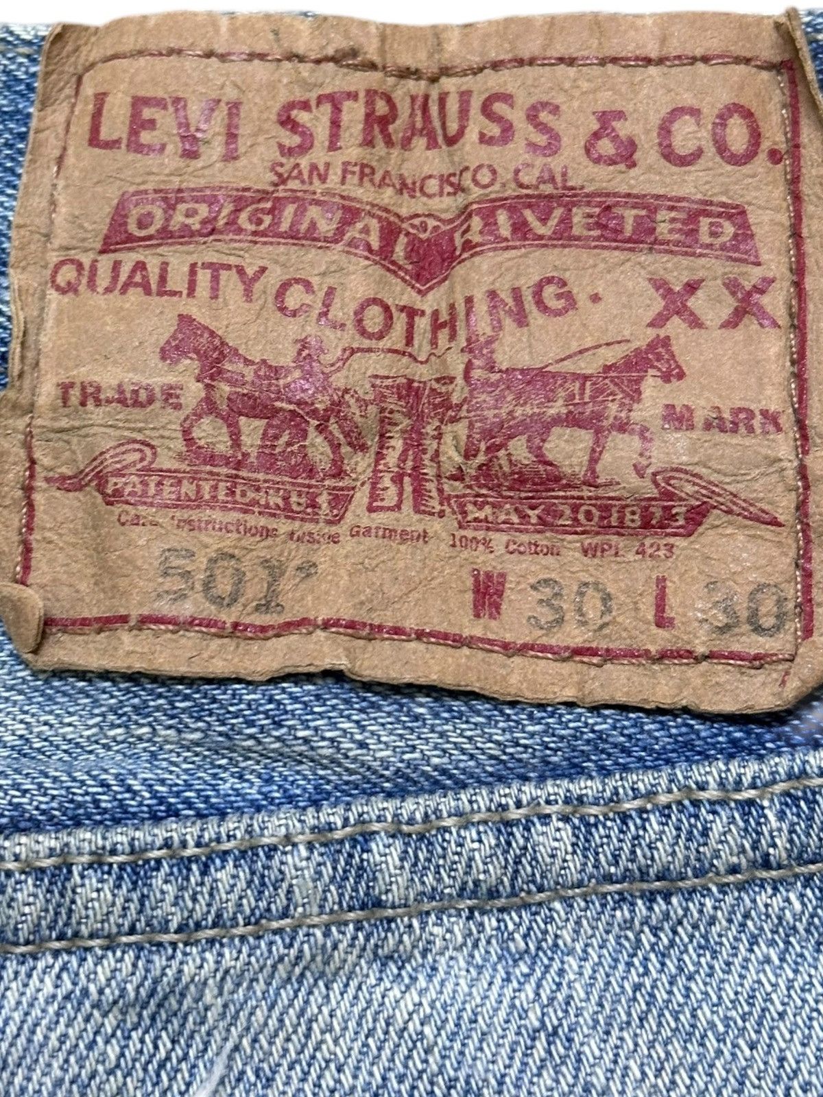 Levi's Vintage Clothing Vintage Levi’s 501 Ripped Grunge Distressed Denim Size US 31 - 10 Thumbnail