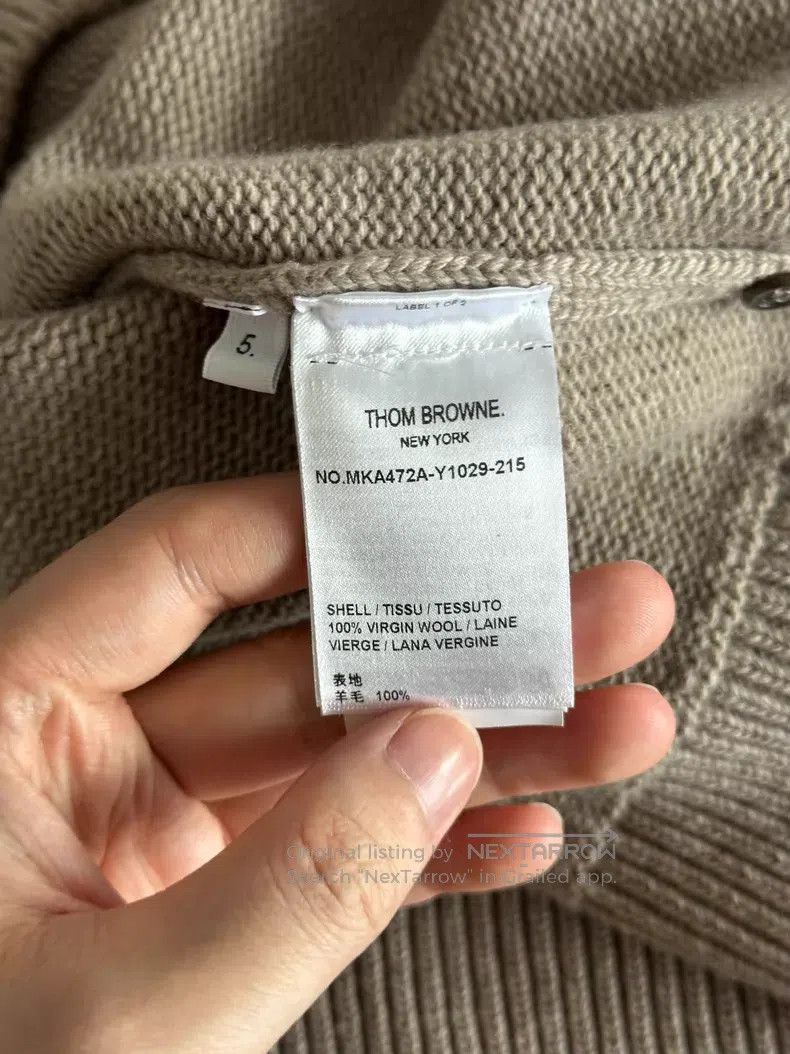 Thom Browne Thom Browne Beige Brown Knit Sweater Size US XXL / EU 58 / 5 - 4 Thumbnail