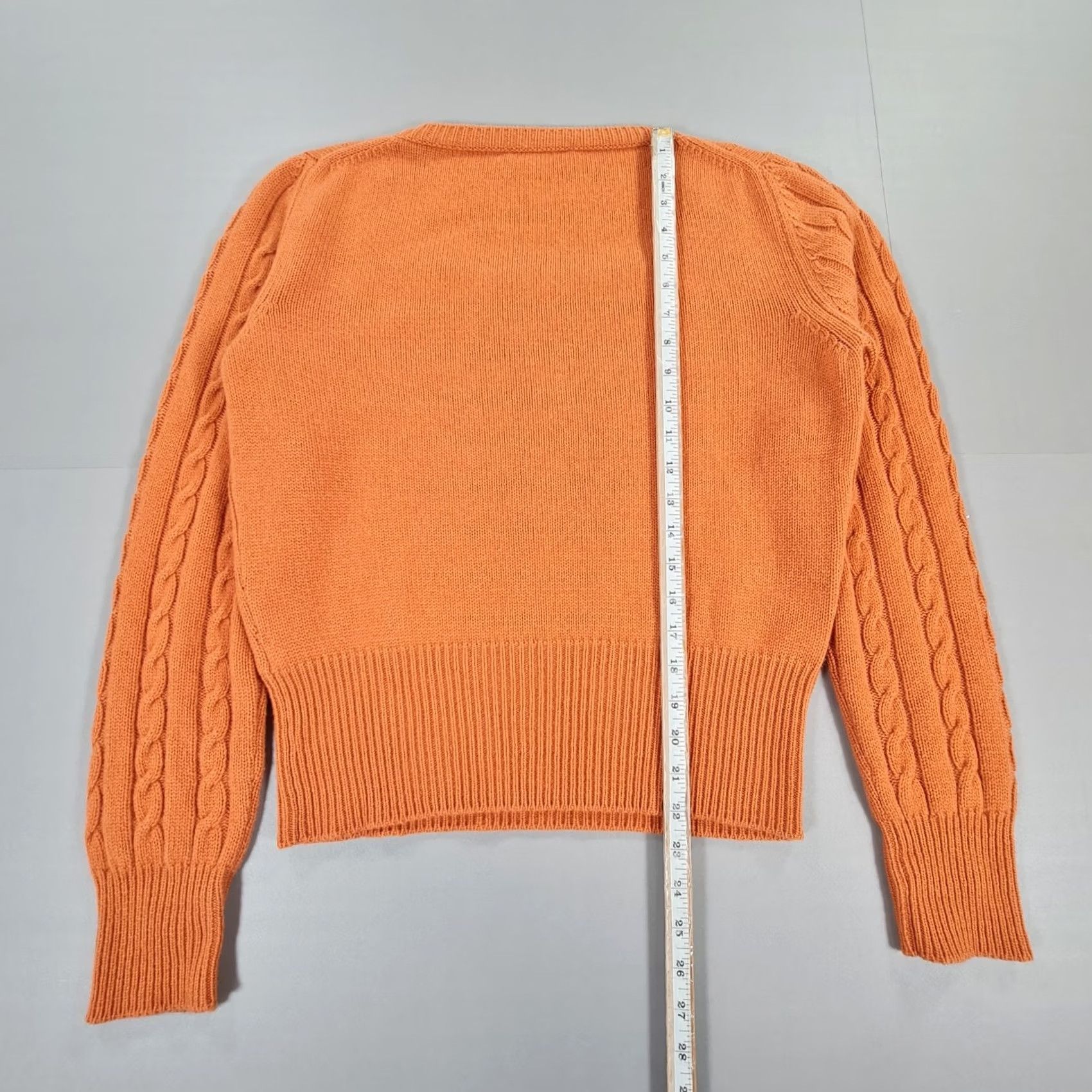 Vintage Annapurna Jumper Orange XL Cashmere Square Neck Womens Pullover Knit 100% Cashmere Casual Winter Medium? Size M / US 6-8 / IT 42-44 - 6 Thumbnail