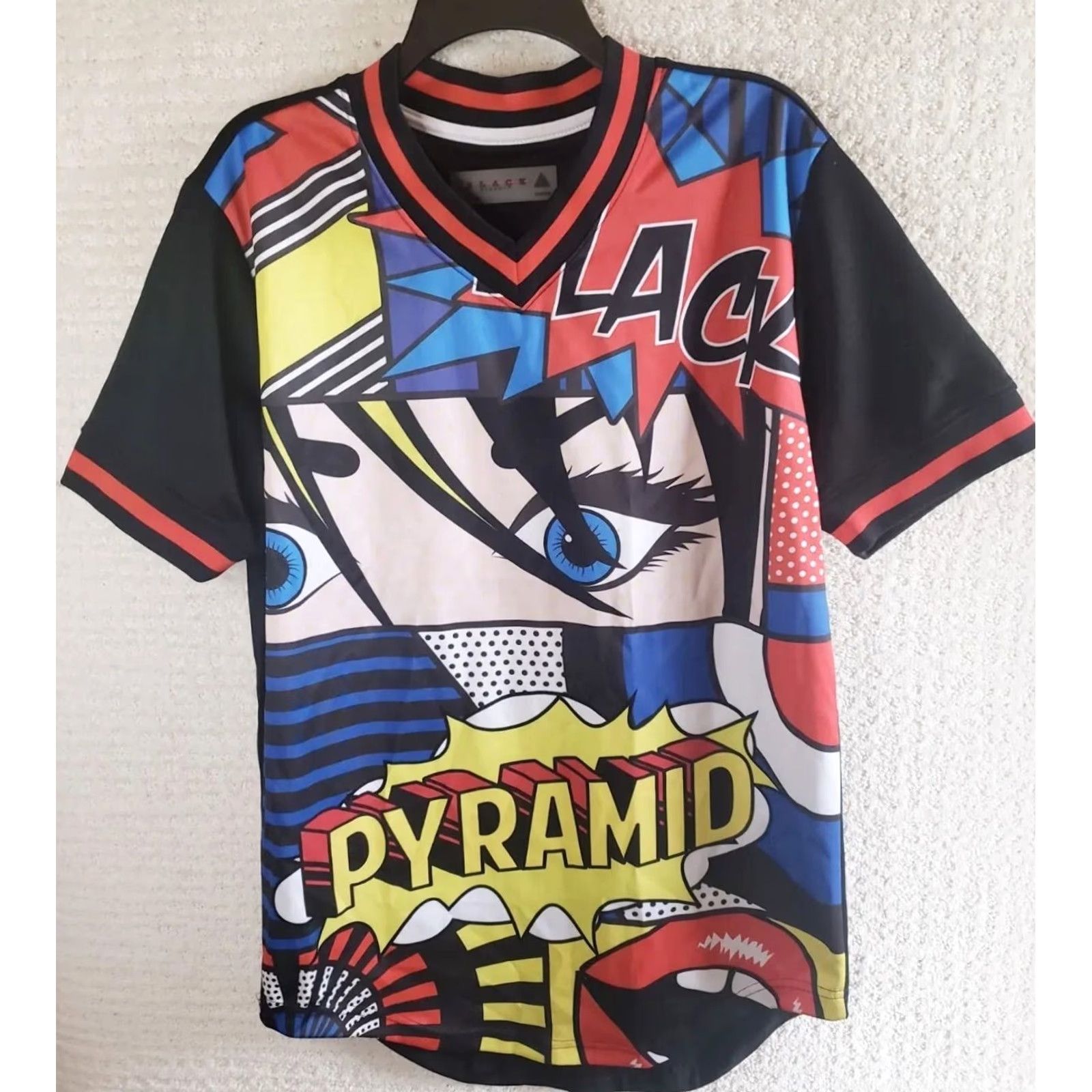 Black Pyramid PYRAMID Jersey Black All Over Print Embroidered Back Front Lettered M Mens Short Sleeve Multicolor 2018-2019 Size US M / EU 48-50 / 2 - 2 Thumbnail