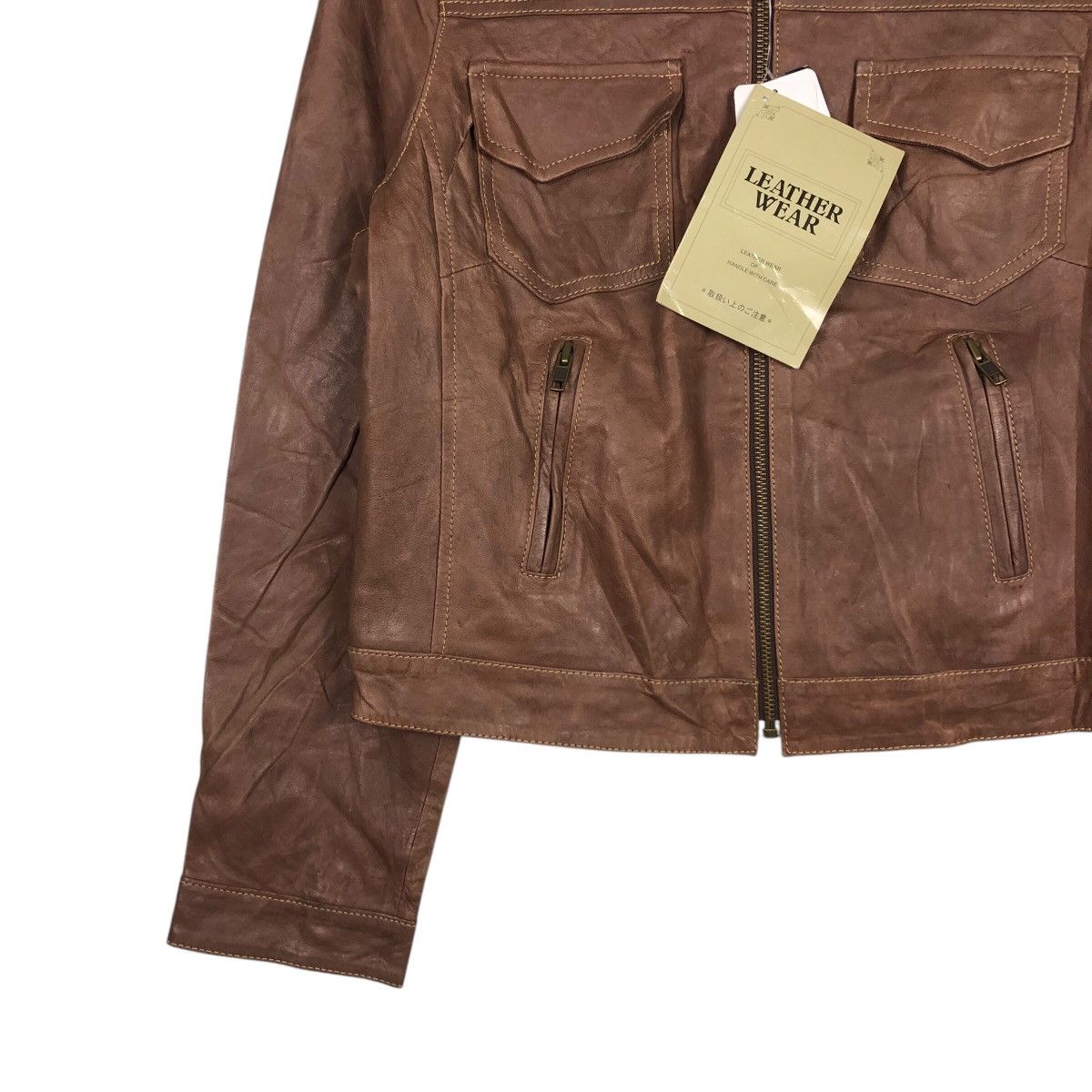Japanese Brand 📌Vintage Leather Jacket Cropped Belle Maison Issey Miyake Size US M / EU 48-50 / 2 - 5 Thumbnail