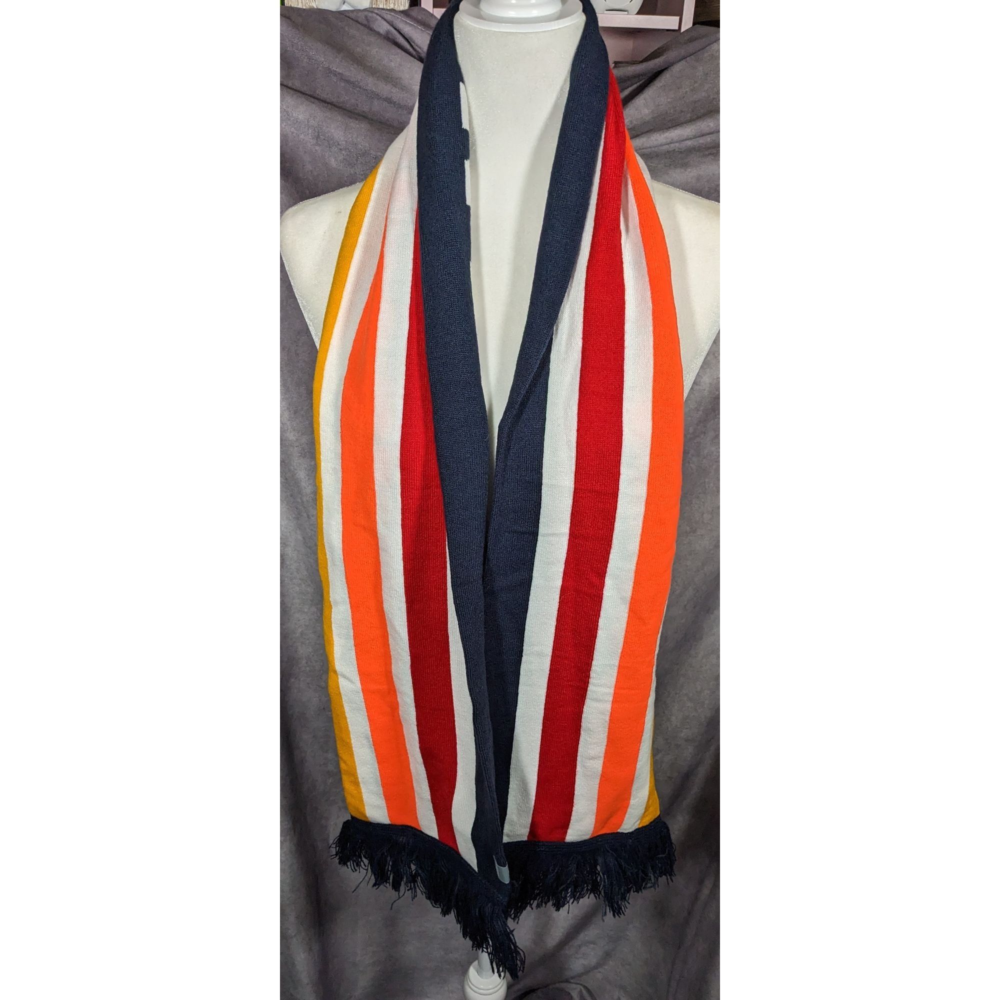 Other Town Pool Nantucket Navy And Striped Reversible Winter Scarf Size ONE SIZE - 7 Thumbnail