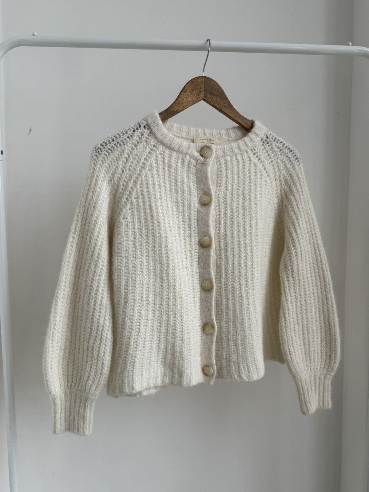 Sezane La Maille Sezane Wool Mohair Knitted Button Up Sweater Size S / US 4 / IT 40 - 3 Thumbnail