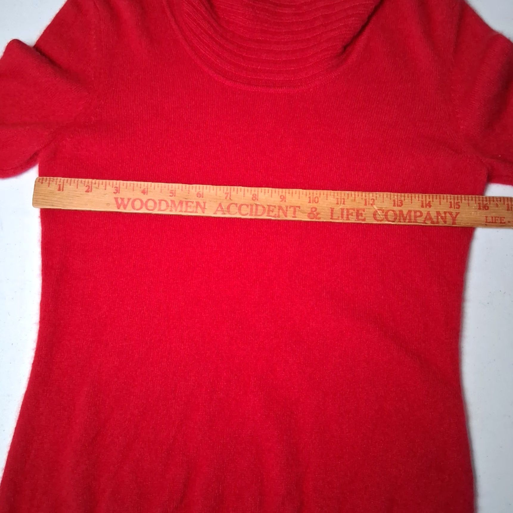 Vintage Prive Cashmere Sweater Women M Red Cowl Neck Knit Soft Pullover Size M / US 6-8 / IT 42-44 - 7 Thumbnail
